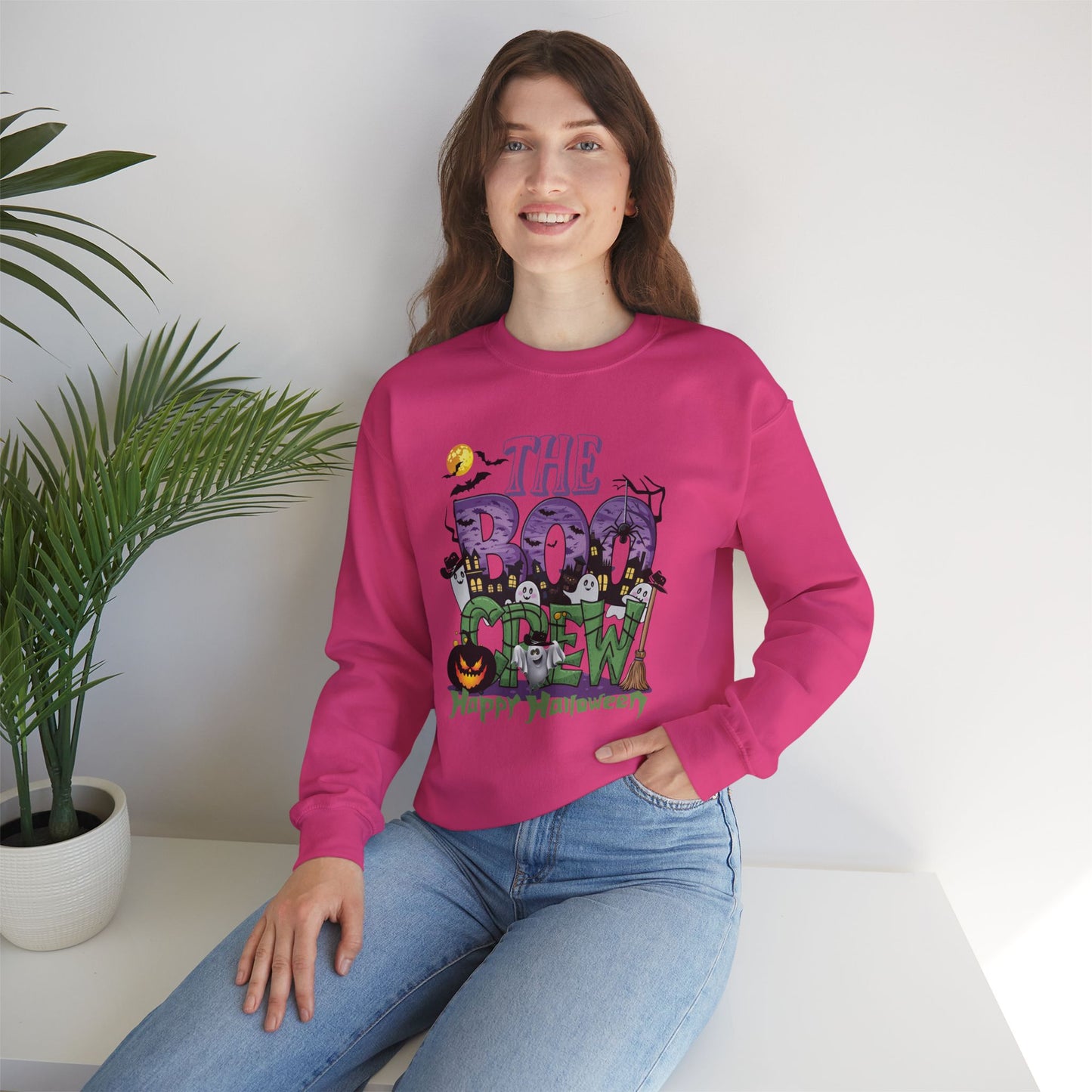 The Boo Crew Halloween Sweatshirt, Happy Halloween Sweatshirt - Unisex Heavy Blend Crewneck, Halloween Sweatshirt, Cute Spooky Ghost sweatshirt.