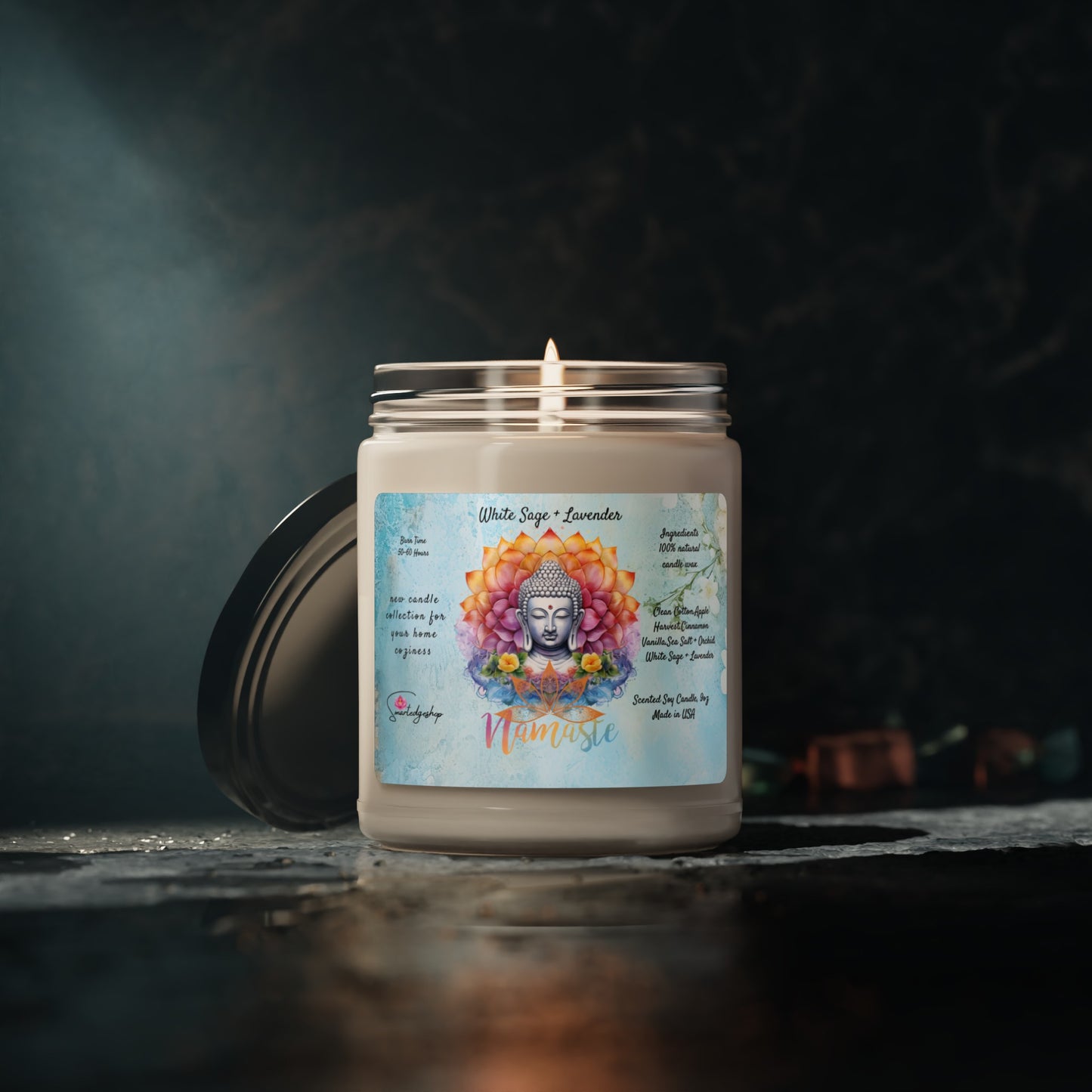 Namaste Yoga Scented Soy Candle, 9oz,Yoga , CuteCandle, Mindful Gift, Yoga lovers candle, Yoga Instructor Gift, Gift For Yoga lovers, Gift For Yogi.