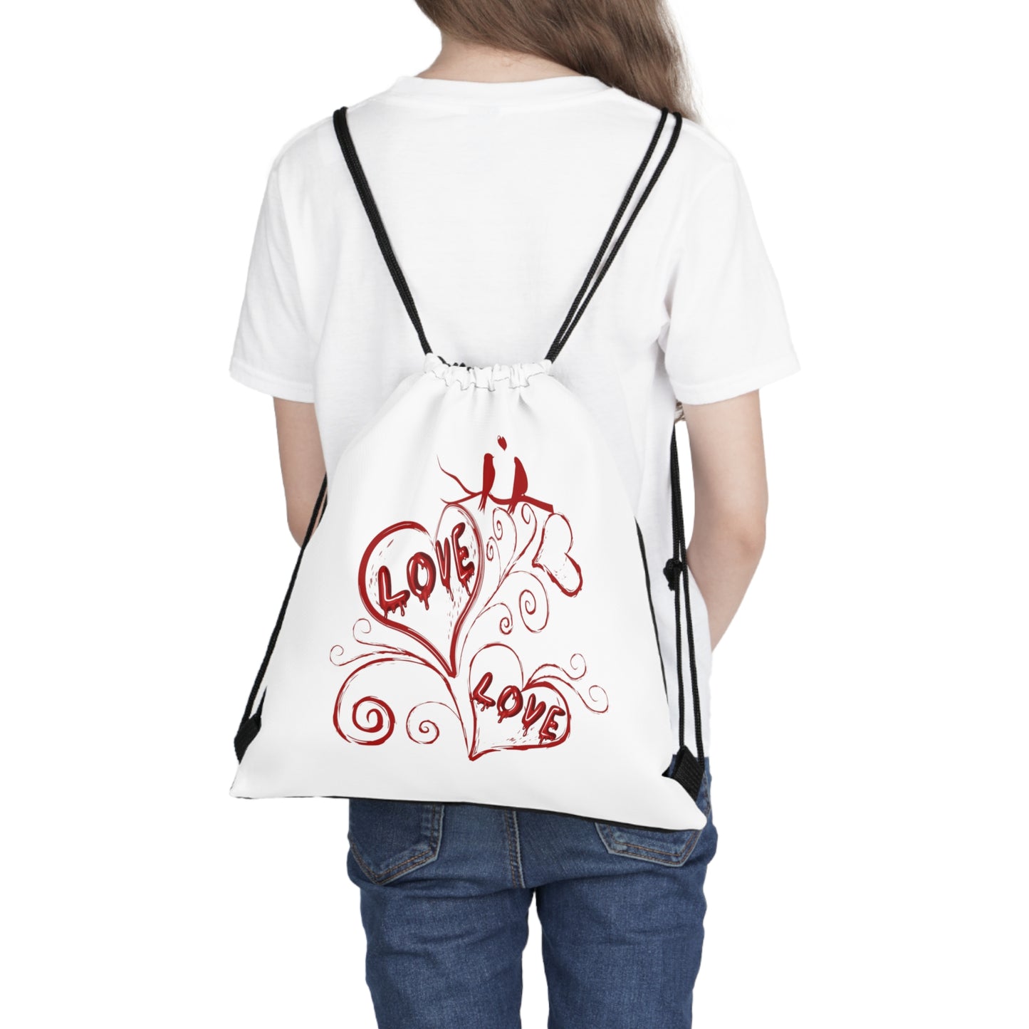 Happy Valentines Day Drawstring Bag