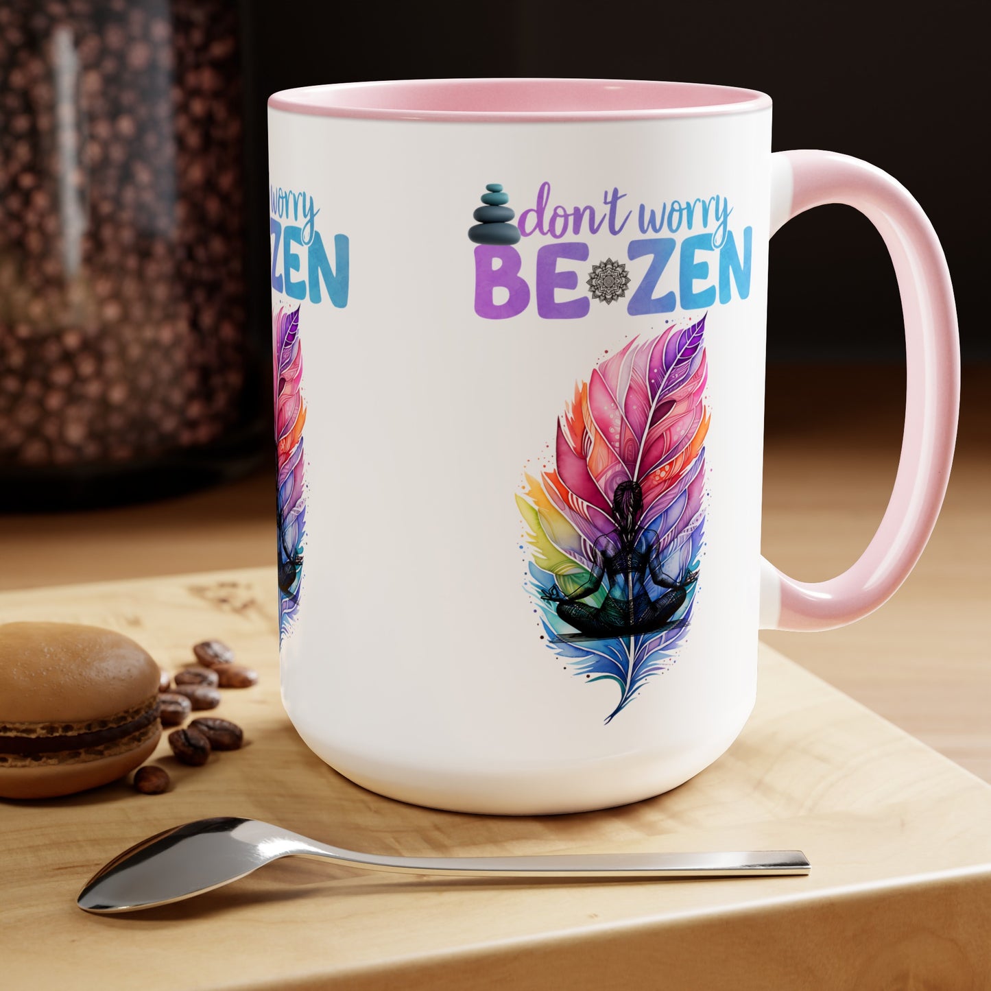 Don't worry Be Zen Yoga Coffee Mug, Cute Yoga Coffee Mug, Yoga lovers Coffee Mug, Yoga Instructor Gift, Gift For Yoga lover, Gift For Yogi.