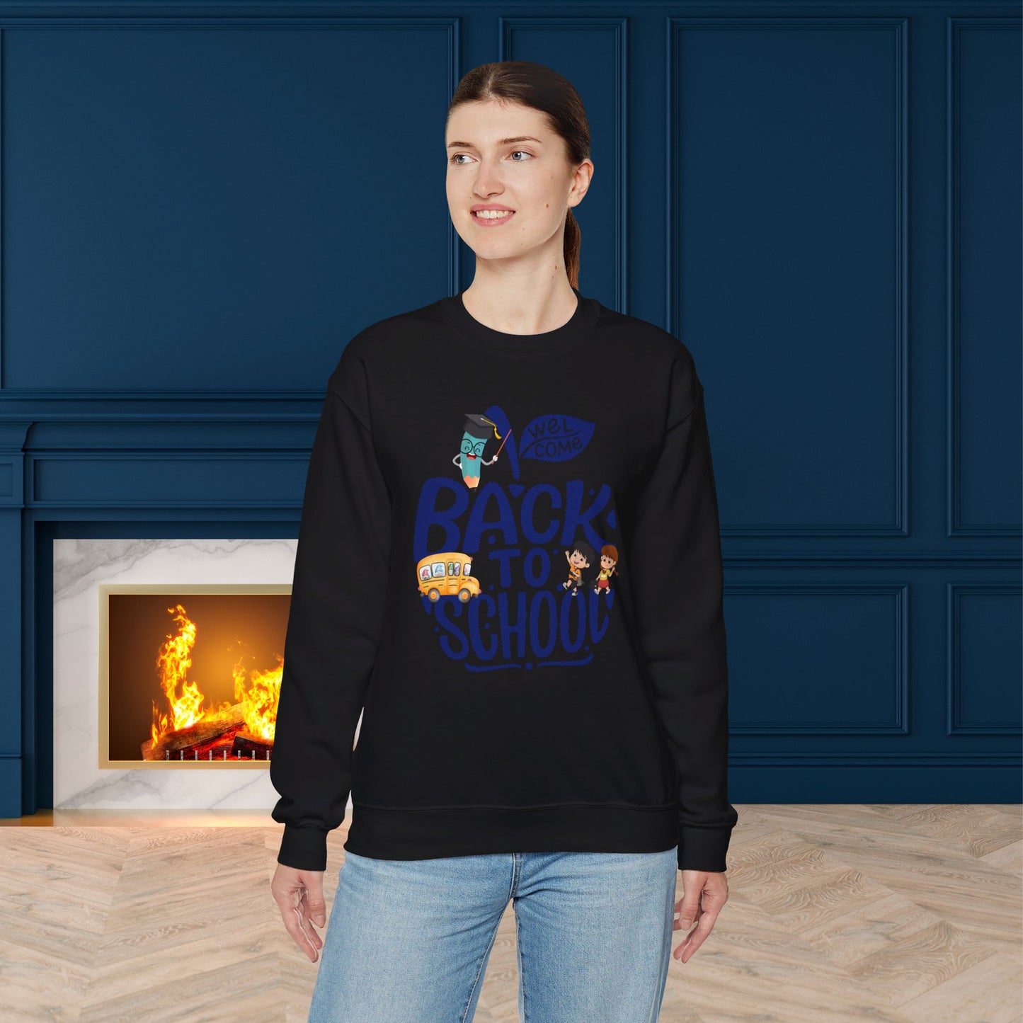 Back To school unisex heavy blend crewneck sweatshirt, We Love Teachers Sweatshirt,Teacher Back To school Sweatshirt. First Day Vibes Sweatshirt.