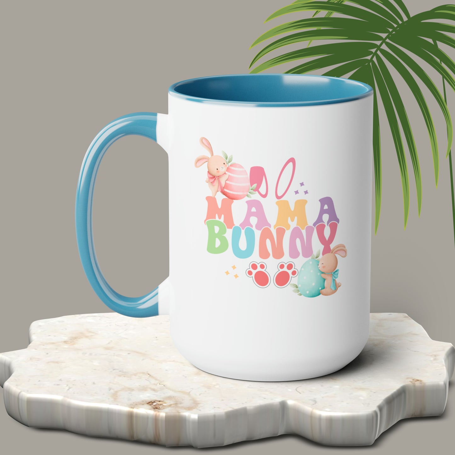 Happy Easter Two-Tone Coffee Mugs, 15oz