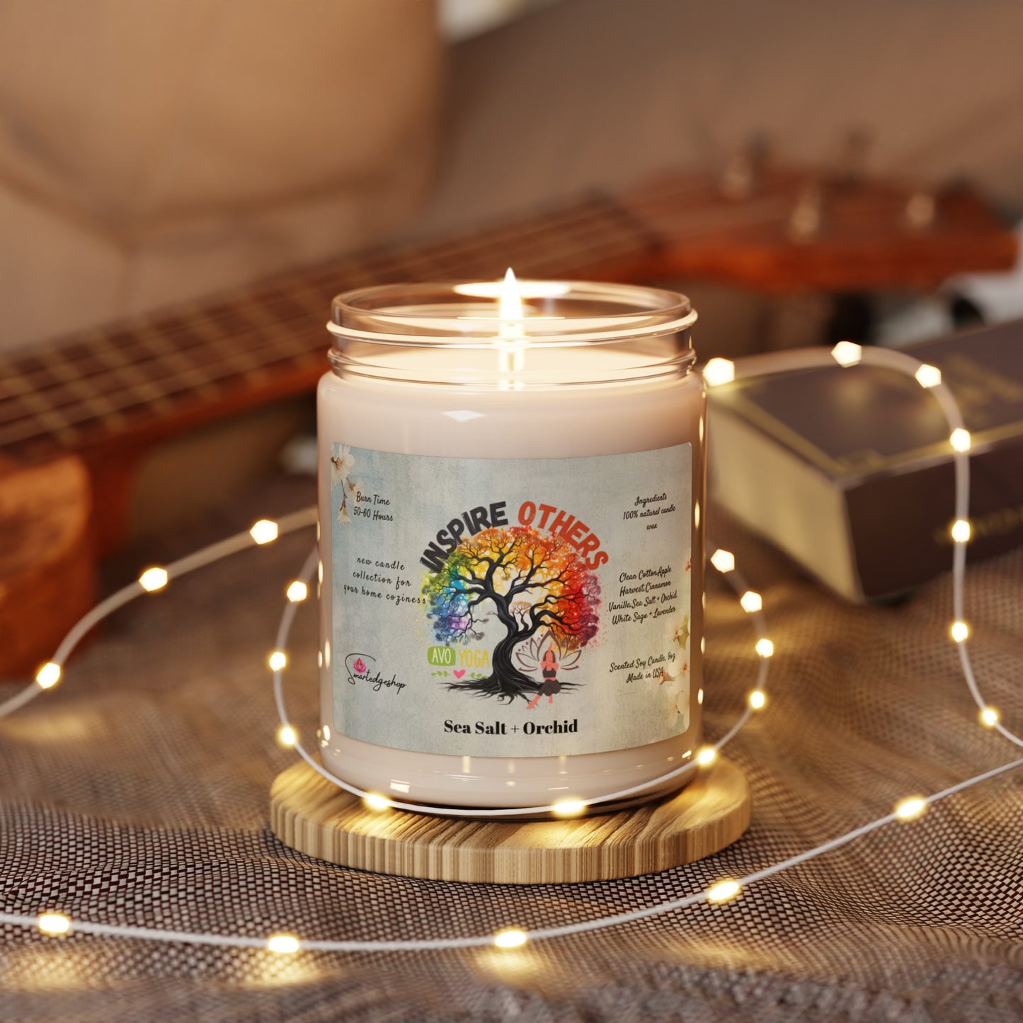 Inspire others Yoga Scented Soy Candle, 9oz,Yoga , CuteCandle, Mindful Gift, Yoga lovers candle, Yoga Instructor Gift, Gift For Yoga lovers, Gift For Yogi.