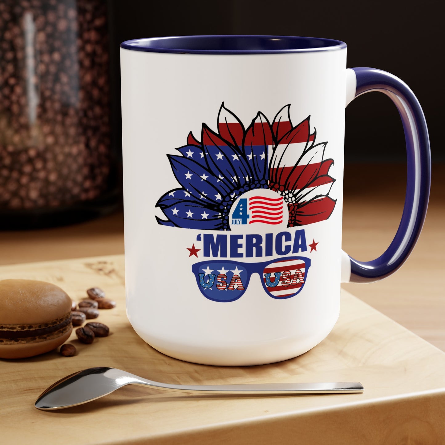 Happy 4th Of July Two -Tone Coffee Mug.15oz.