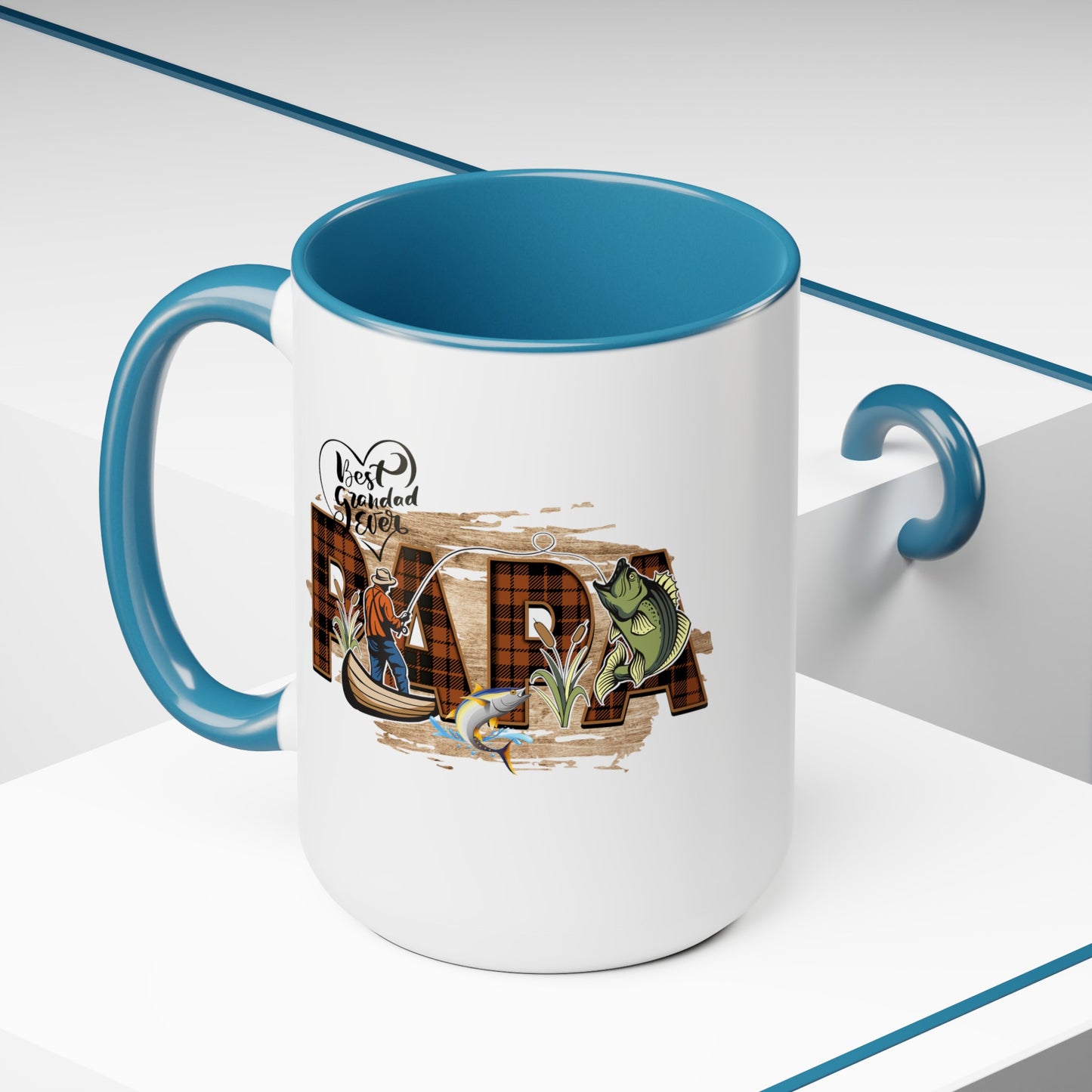 Happy father's dayTow-Tone Coffee Mug.15oz, Gift for Papa, Coffee Mug For Papa.