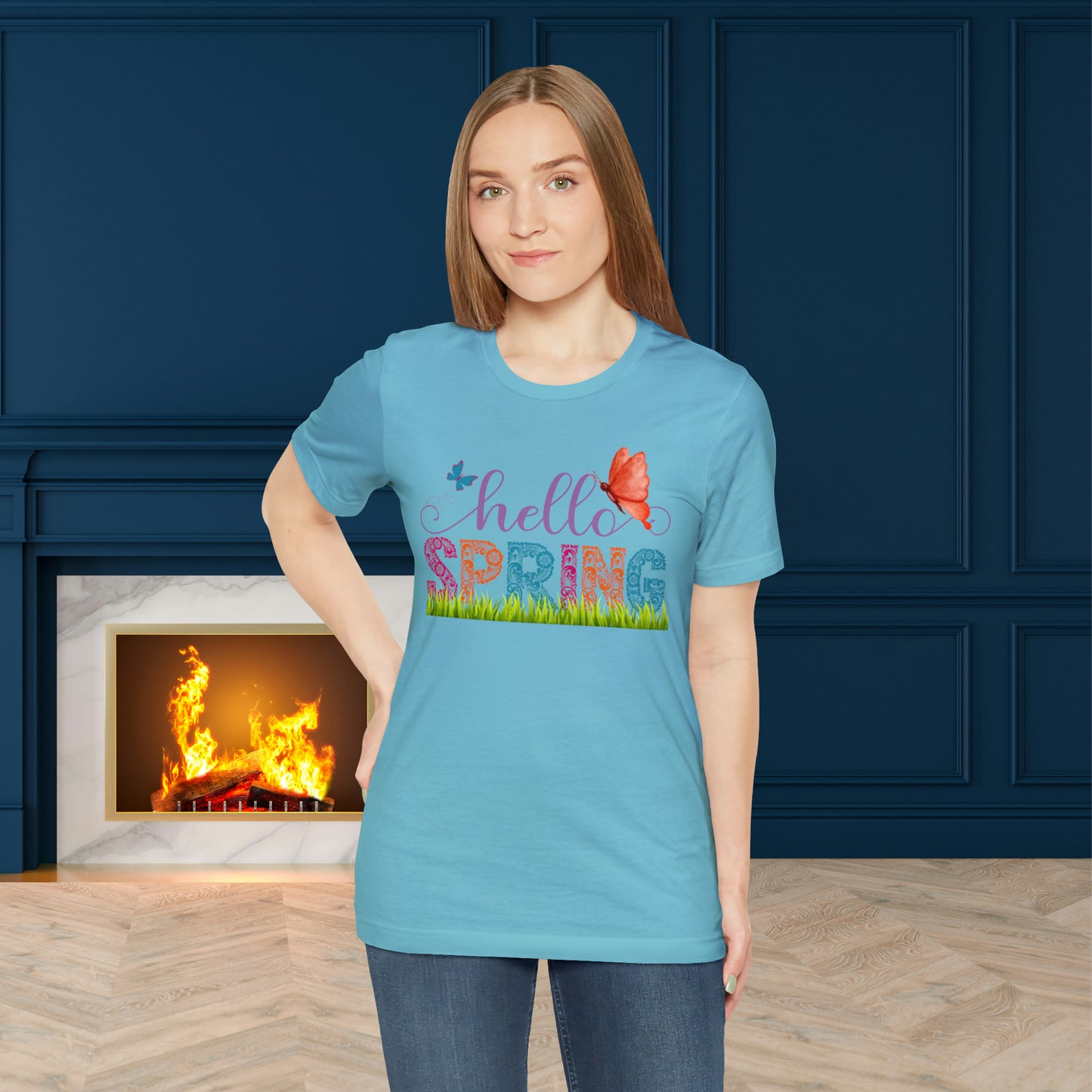 Hello Spring Unisex T-shirt, Spring Vibes Trendy Shirt.