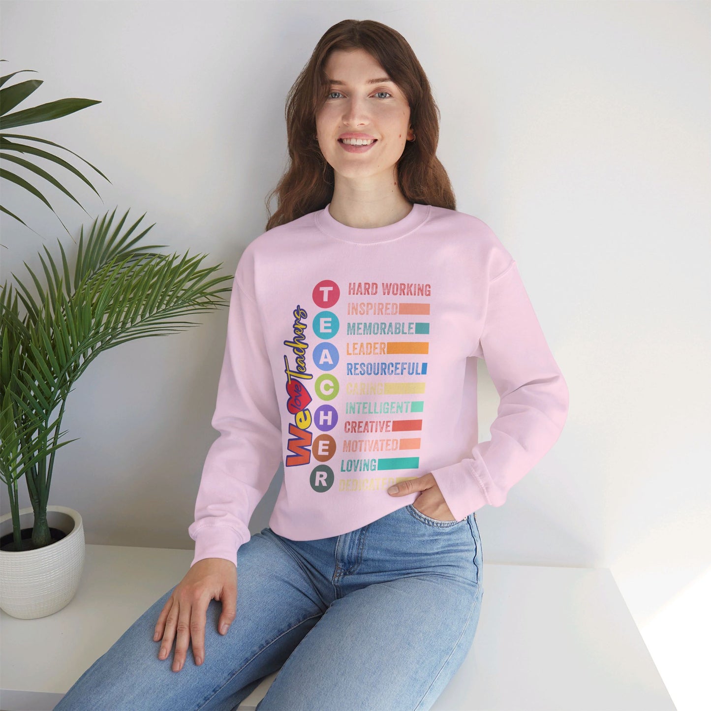 Back To school unisex heavy blend crewneck sweatshirt, We Love Teachers Sweatshirt,Teacher Back To school Sweatshirt. First Day Vibes Sweatshirt.
