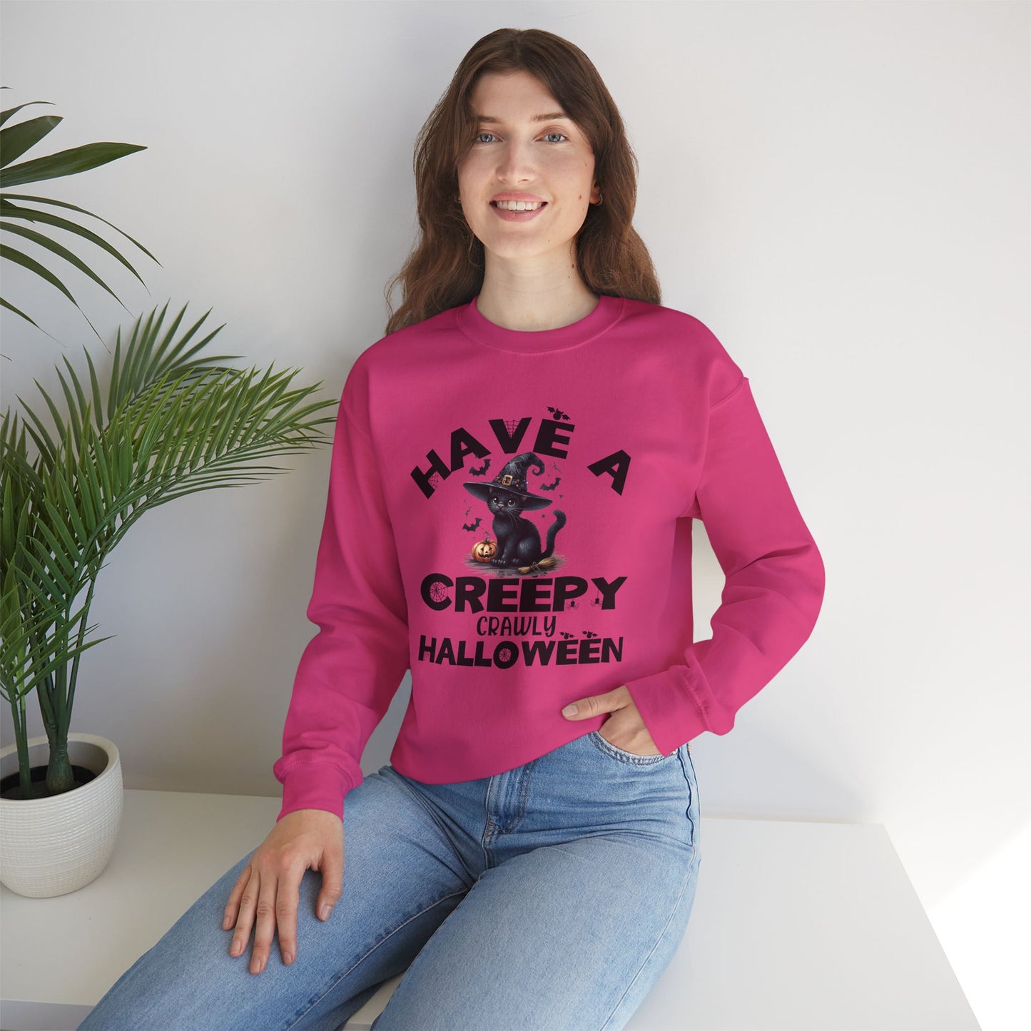Have A Creepy Crawly Halloween Sweatshirt, Happy Halloween Sweatshirt - Unisex Heavy Blend Crewneck, Halloween Sweatshirt, Cute Spooky Ghost sweatshirt.