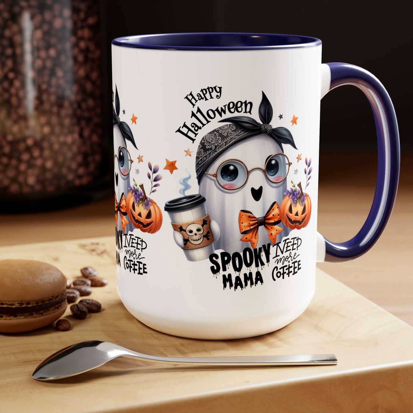 Spooky Mama Halloween Coffee Mug, Let's Go Halloween Coffee Mug, Trick or Treat Halloween Coffee Mug, Cute Ghost Coffee Mug, Spooky Season Halloween Coffee Mug.