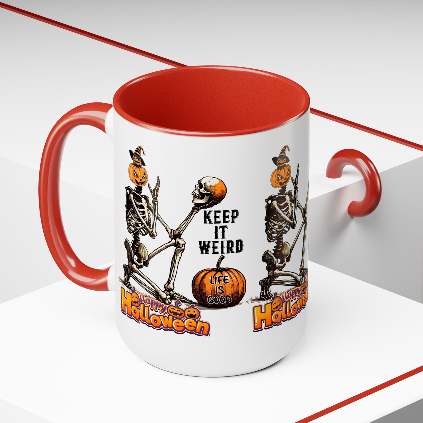 Keep It Weird Halloween Coffee Mug, Beware Halloween Coffee Mug, Trick or Treat Halloween Coffee Mug, Cute Skeleton Coffee Mug, Spooky Season Halloween Coffee Mug.