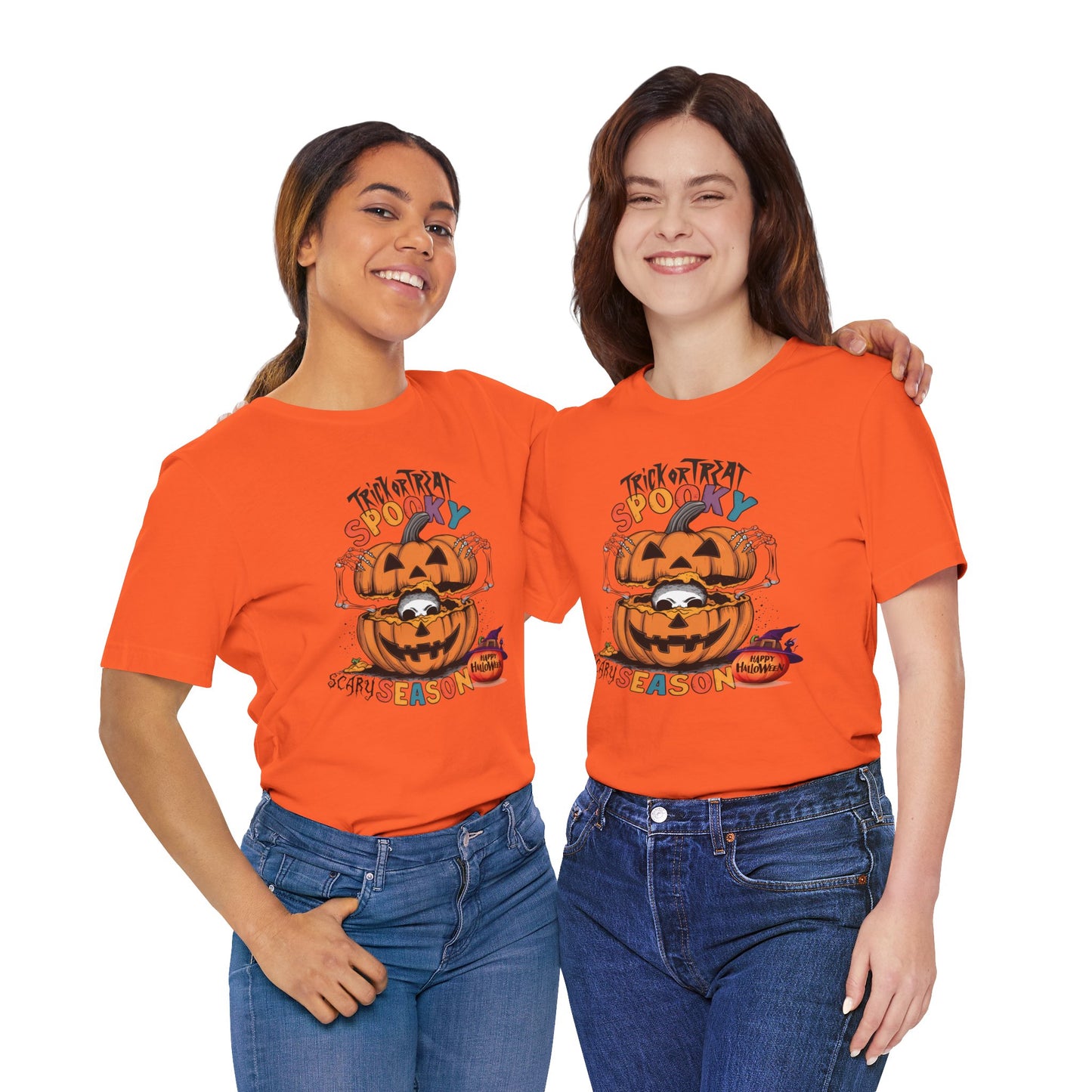 Spooky Scary Season T-shirt, Happy Halloween Skeleton T-shirt, Happy Halloween T-shirt, Trick Or Treat T-shirt, Halloween T-shirt, Cool Halloween T-shirt, Spooky T-shirt,