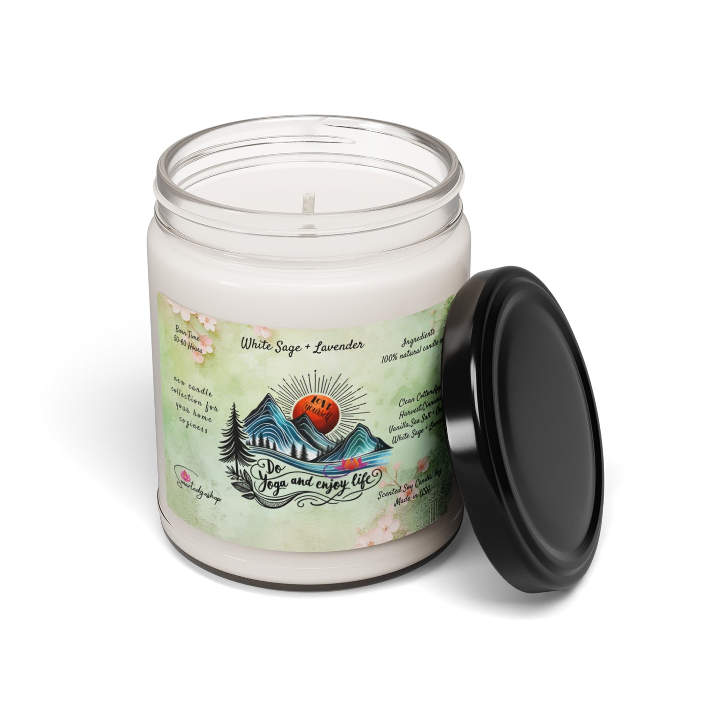 Do Yoga And Enjoy Life Yoga Scented Soy Candle, 9oz,Yoga , CuteCandle, Mindful Gift, Yoga lovers candle, Yoga Instructor Gift, Gift For Yoga lovers, Gift For Yogi.