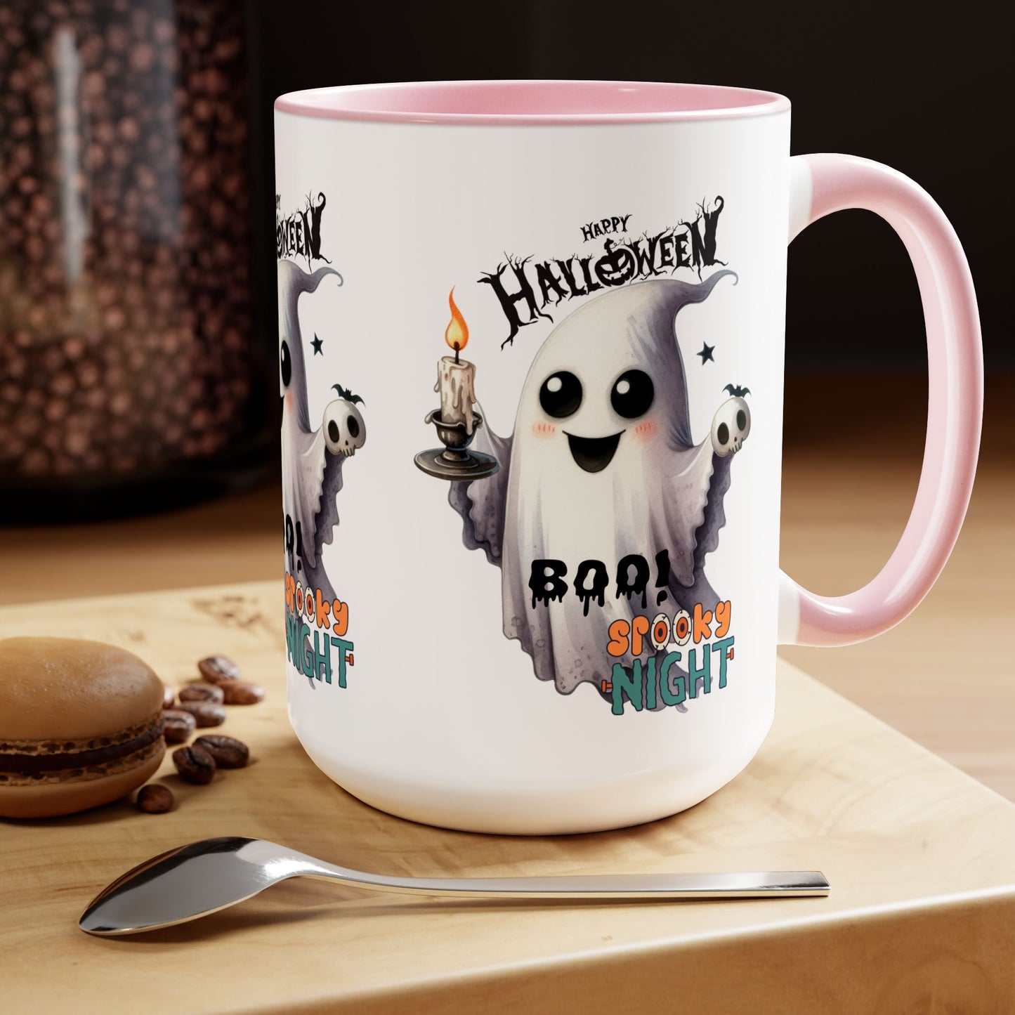 Spooky Night Halloween Coffee Mug, Let's Go Halloween Coffee Mug, Trick or Treat Halloween Coffee Mug, Cute Skeleton Coffee Mug, Spooky Season Halloween Coffee Mug.
