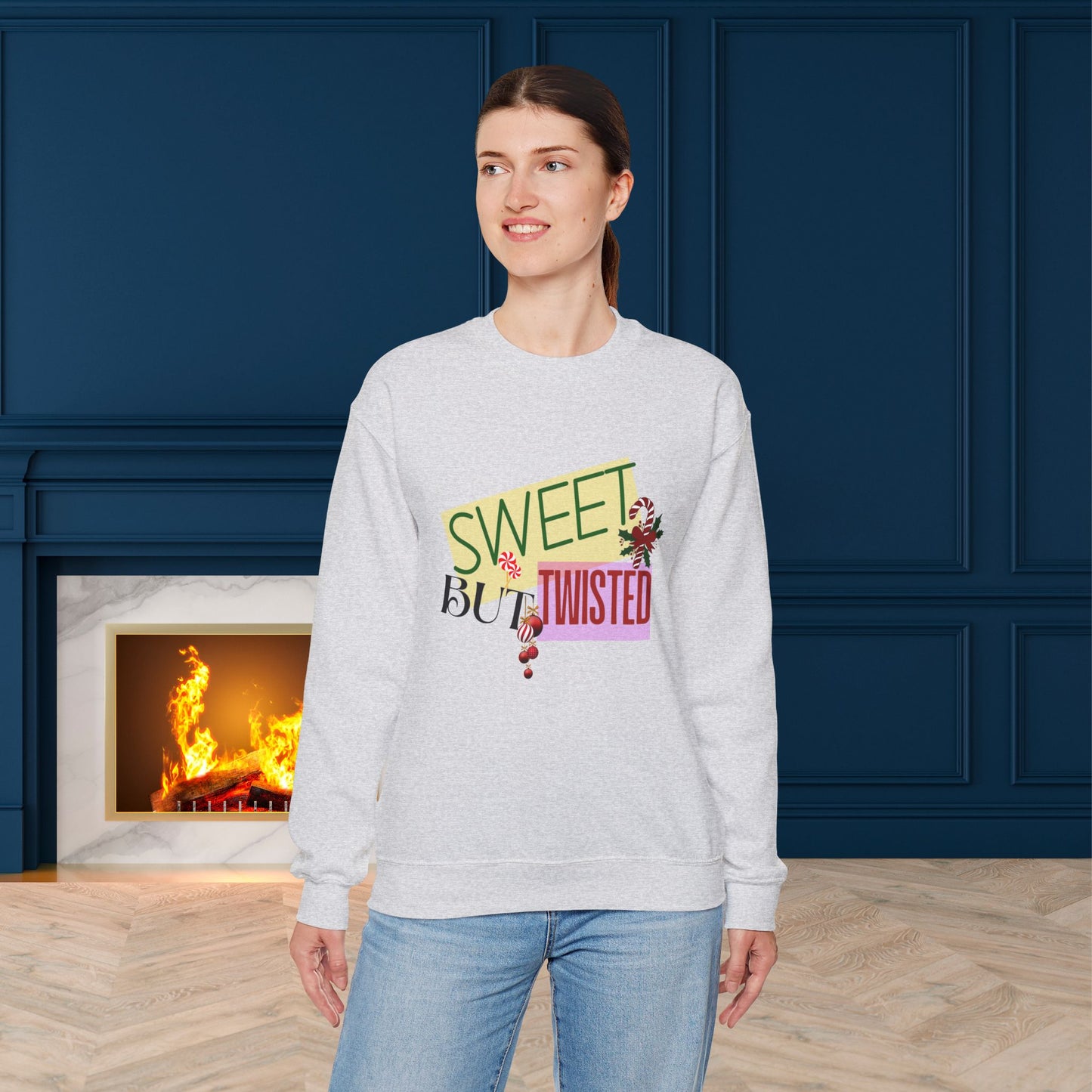 Sweet But Twisted Sweatshirt - Unisex Heavy Blend, Merry Christmas, Festive, Christmas Gift, Crewneck, merry Christmas Sweatshirt, Christmas Sweatshirt Christmas Gift, Festive Sweatshirt.