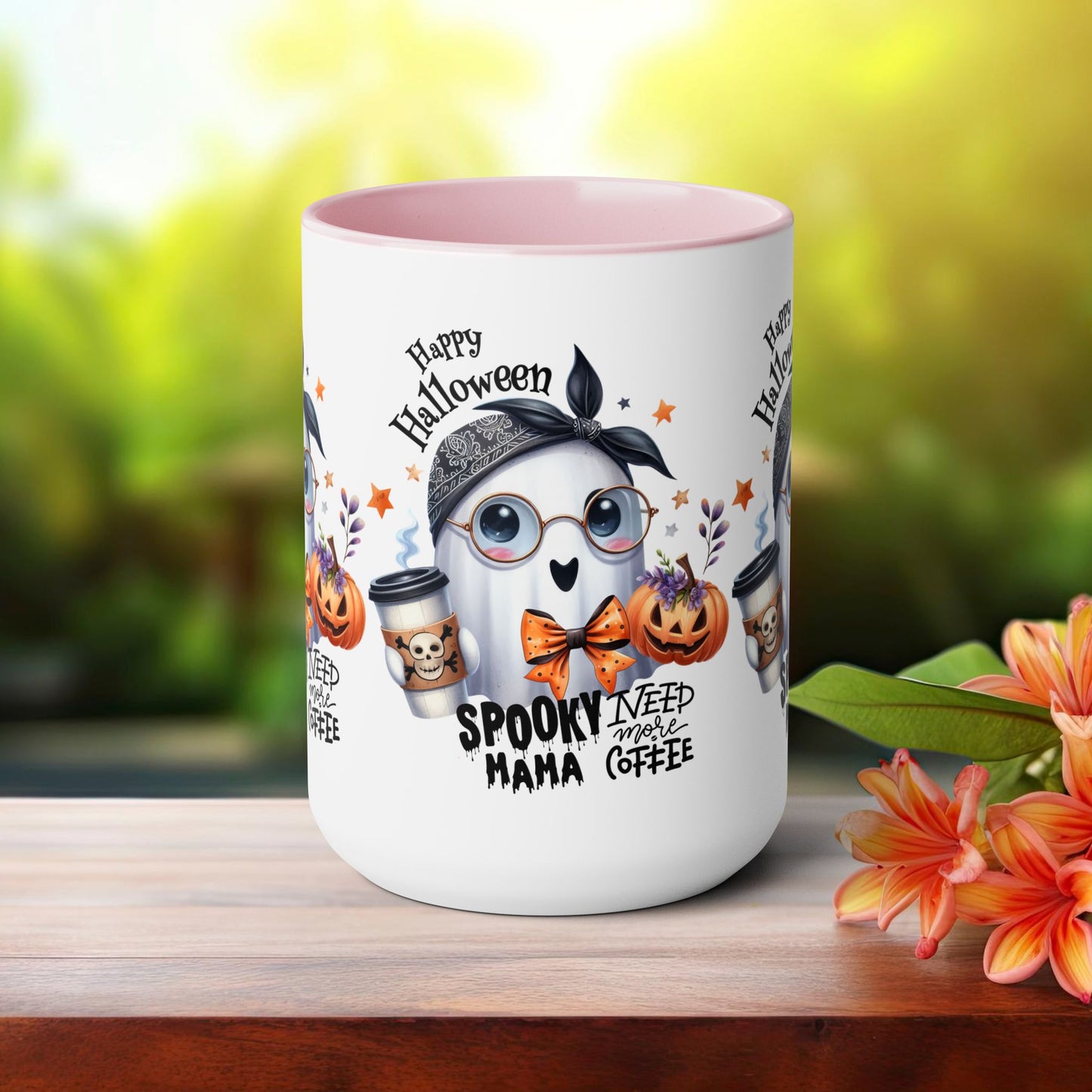 Spooky Mama Halloween Coffee Mug, Let's Go Halloween Coffee Mug, Trick or Treat Halloween Coffee Mug, Cute Ghost Coffee Mug, Spooky Season Halloween Coffee Mug.