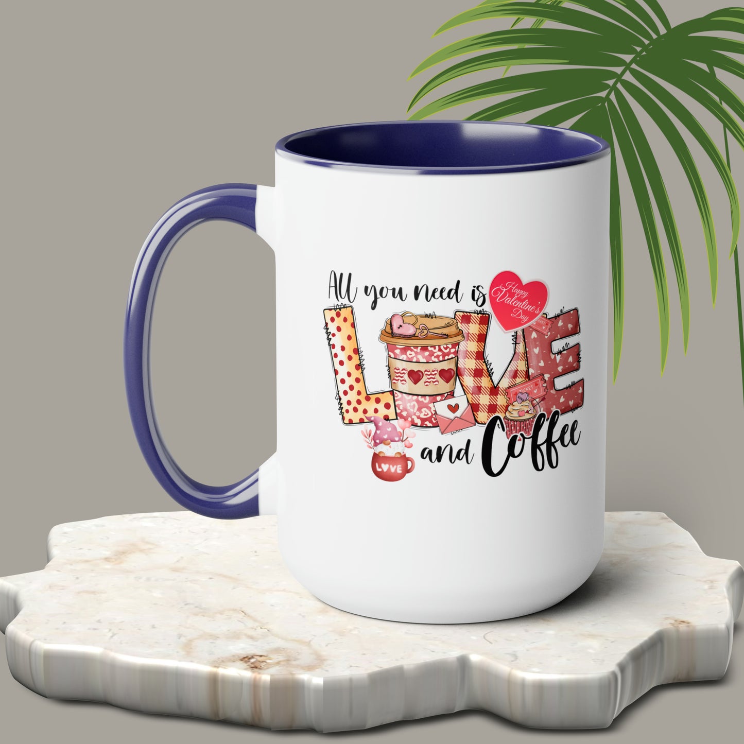 Happy valentines day Two-Tone Coffee Mugs, 15oz