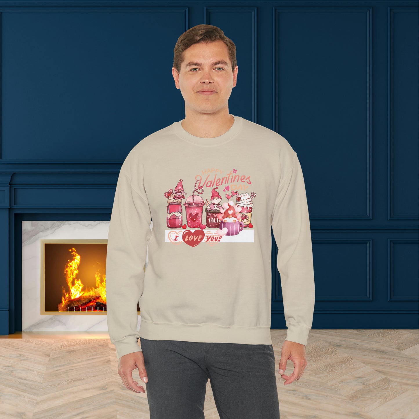 Happy valentines day Unisex Heavy Blend™ Crewneck Sweatshirt