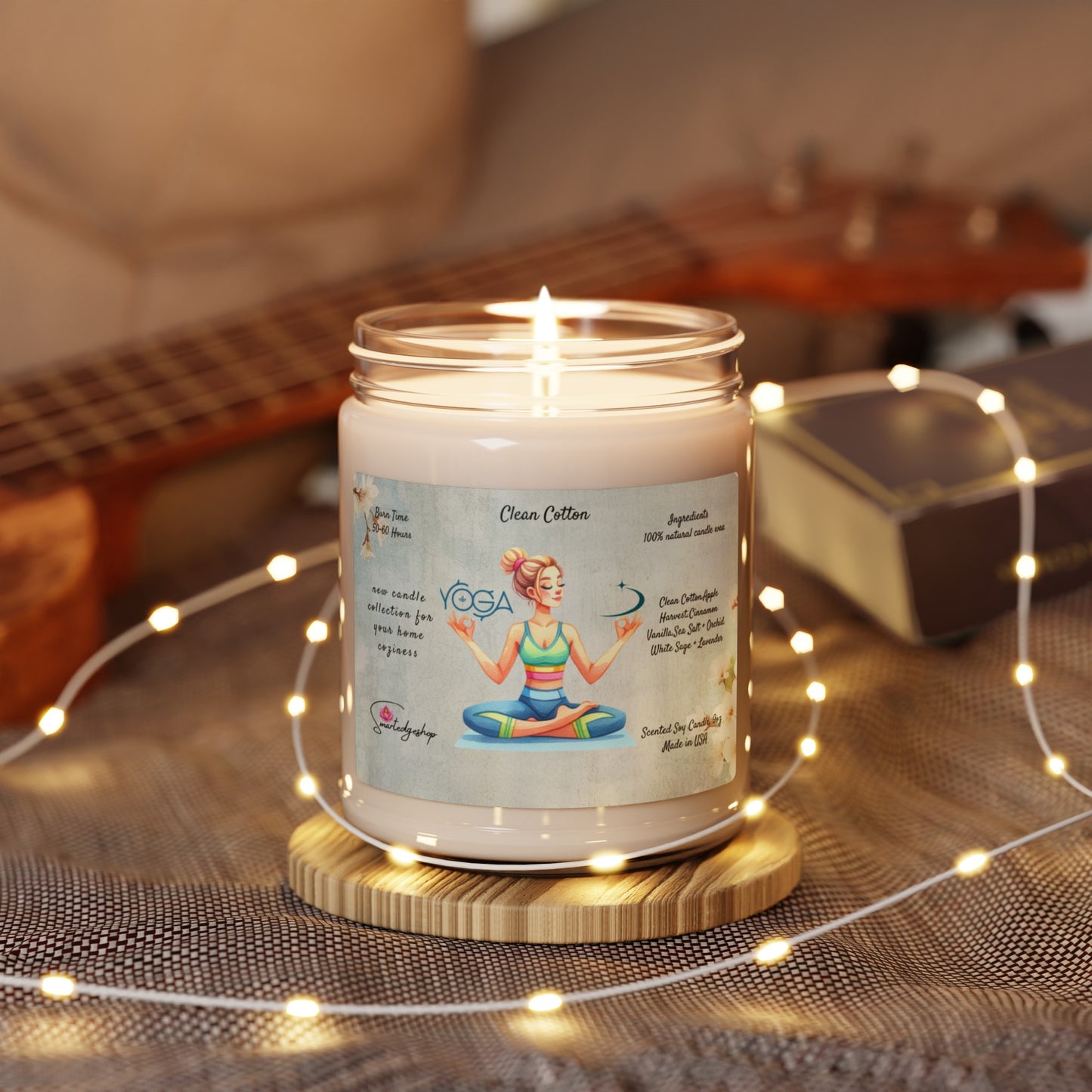 Yoga Scented Soy Candle, 9oz,Yoga , CuteCandle, Mindful Gift, Yoga lovers candle, Yoga Instructor Gift, Gift For Yoga lovers, Gift For Yogi.