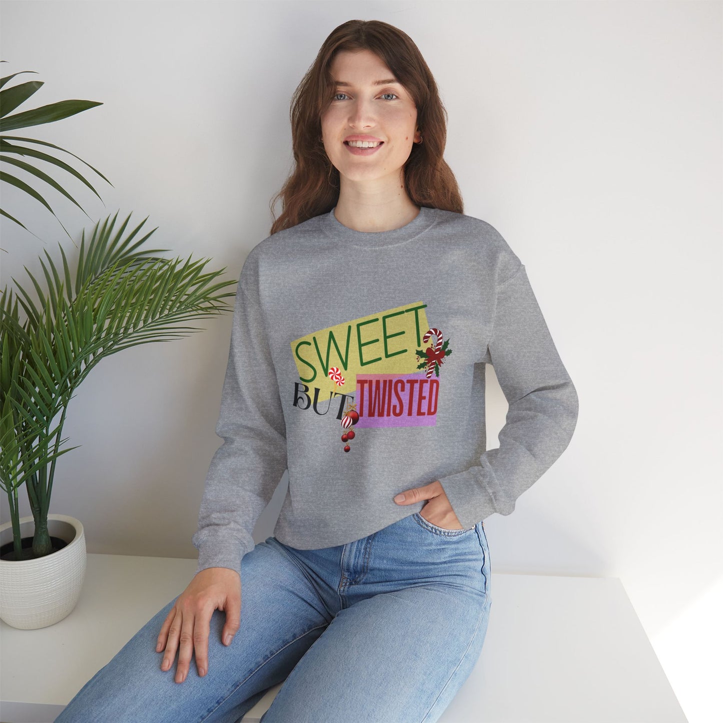 Sweet But Twisted Sweatshirt - Unisex Heavy Blend, Merry Christmas, Festive, Christmas Gift, Crewneck, merry Christmas Sweatshirt, Christmas Sweatshirt Christmas Gift, Festive Sweatshirt.