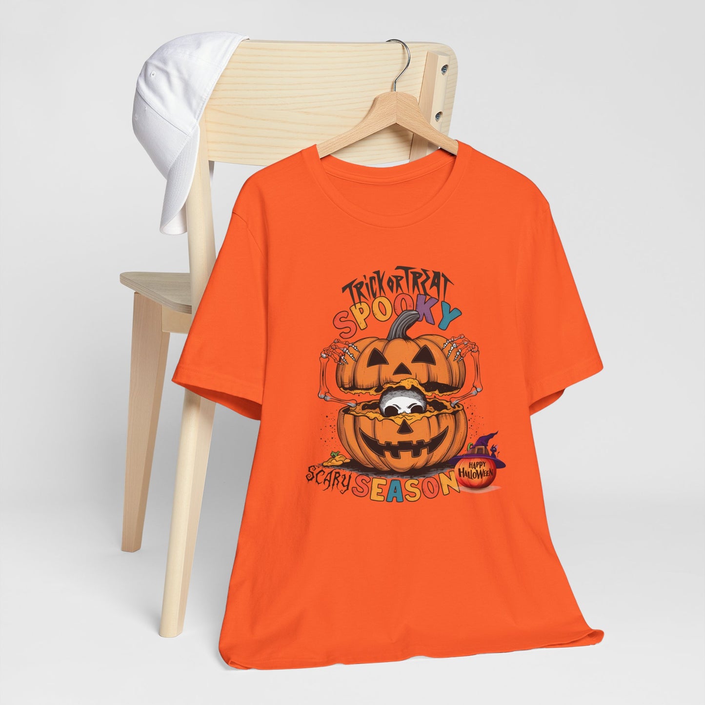 Spooky Scary Season T-shirt, Happy Halloween Skeleton T-shirt, Happy Halloween T-shirt, Trick Or Treat T-shirt, Halloween T-shirt, Cool Halloween T-shirt, Spooky T-shirt,