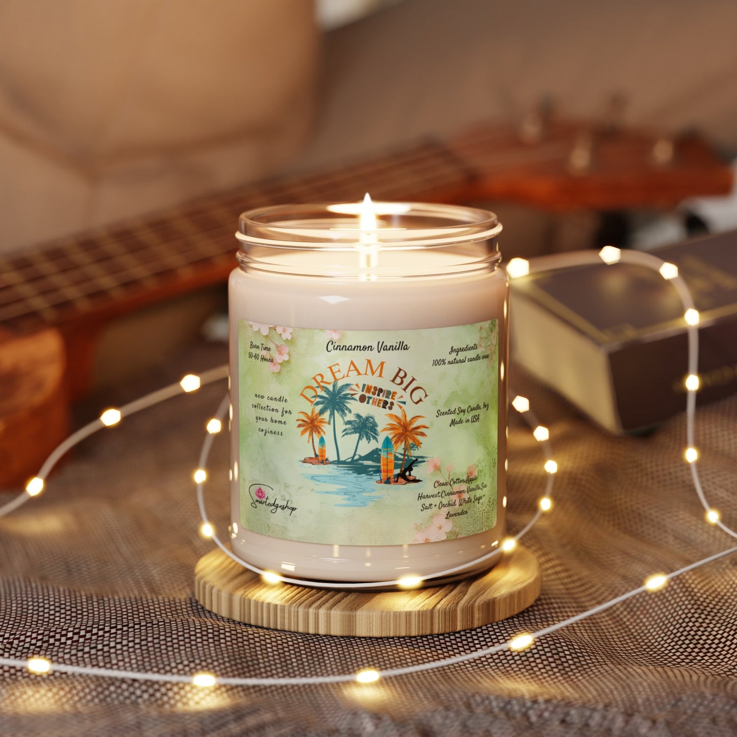 Dream Big Yoga Scented Soy Candle, 9oz,Yoga , CuteCandle, Mindful Gift, Yoga lovers candle, Yoga Instructor Gift, Gift For Yoga lovers, Gift For Yogi.