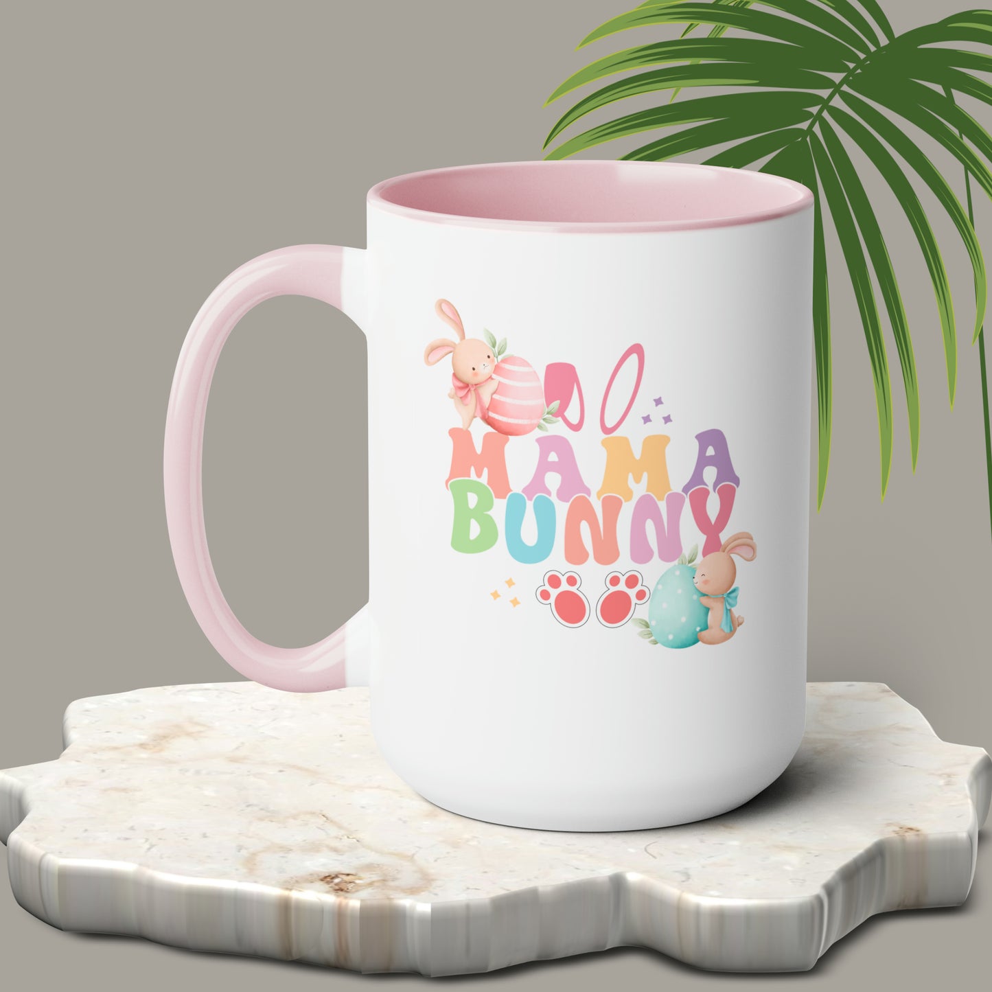 Happy Easter Two-Tone Coffee Mugs, 15oz