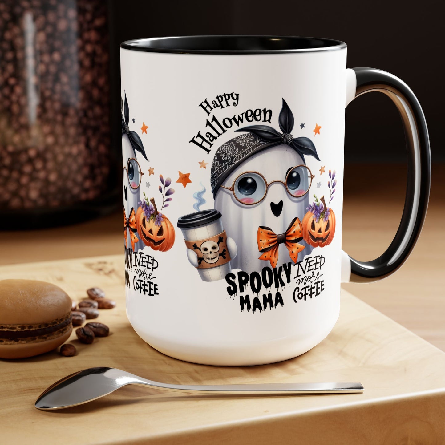 Spooky Mama Halloween Coffee Mug, Let's Go Halloween Coffee Mug, Trick or Treat Halloween Coffee Mug, Cute Ghost Coffee Mug, Spooky Season Halloween Coffee Mug.