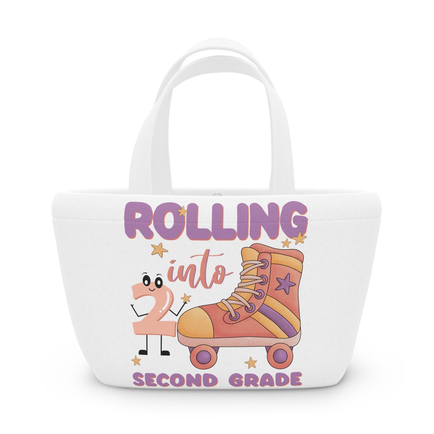 Rolling Into 2nd Grade Lunch Bag, Back To School Lunch Bag, Back to Learning Lunch Bag, Ready for School Lunch Bag. First day Of School.
