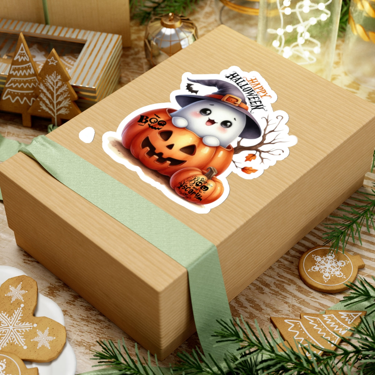 Happy Halloween Kiss-Cut Stickers, Spooky Vibes Happy Halloween Kiss-Cut Stickers, Happy Halloween Kiss-Cut Stickers, Spooky Season Kiss-Cut Stickers, Trick Or Treat Halloween Kiss-Cut Stickers.