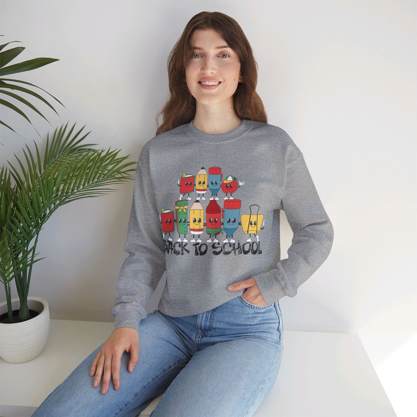Back To school unisex heavy blend crewneck sweatshirt, We Love Teachers Sweatshirt,Teacher Back To school Sweatshirt. First Day Vibes Sweatshirt.