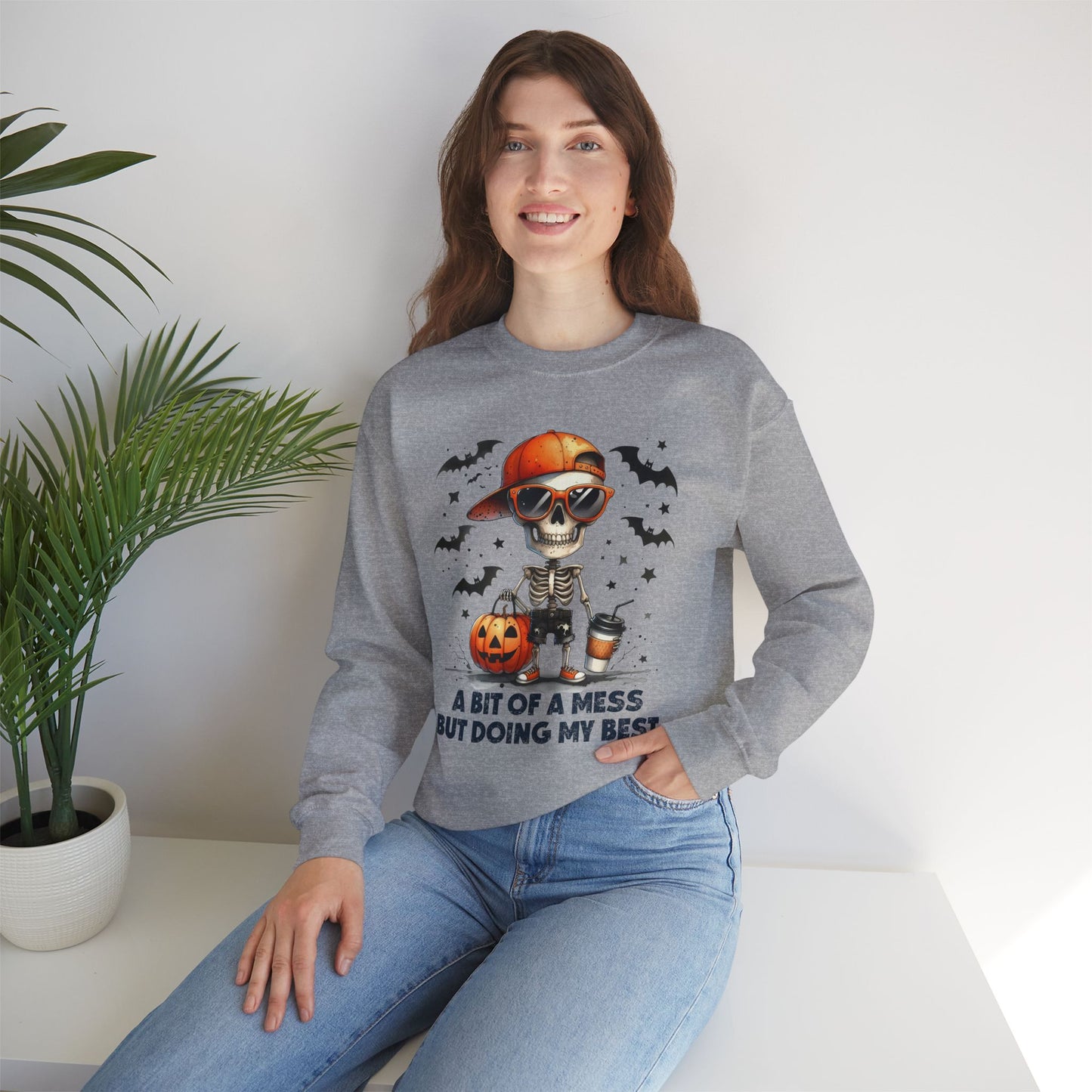 Halloween Sweatshirt, Happy Halloween Sweatshirt - Unisex Heavy Blend Crewneck, Halloween Sweatshirt, Cute Spooky Ghost sweatshirt.