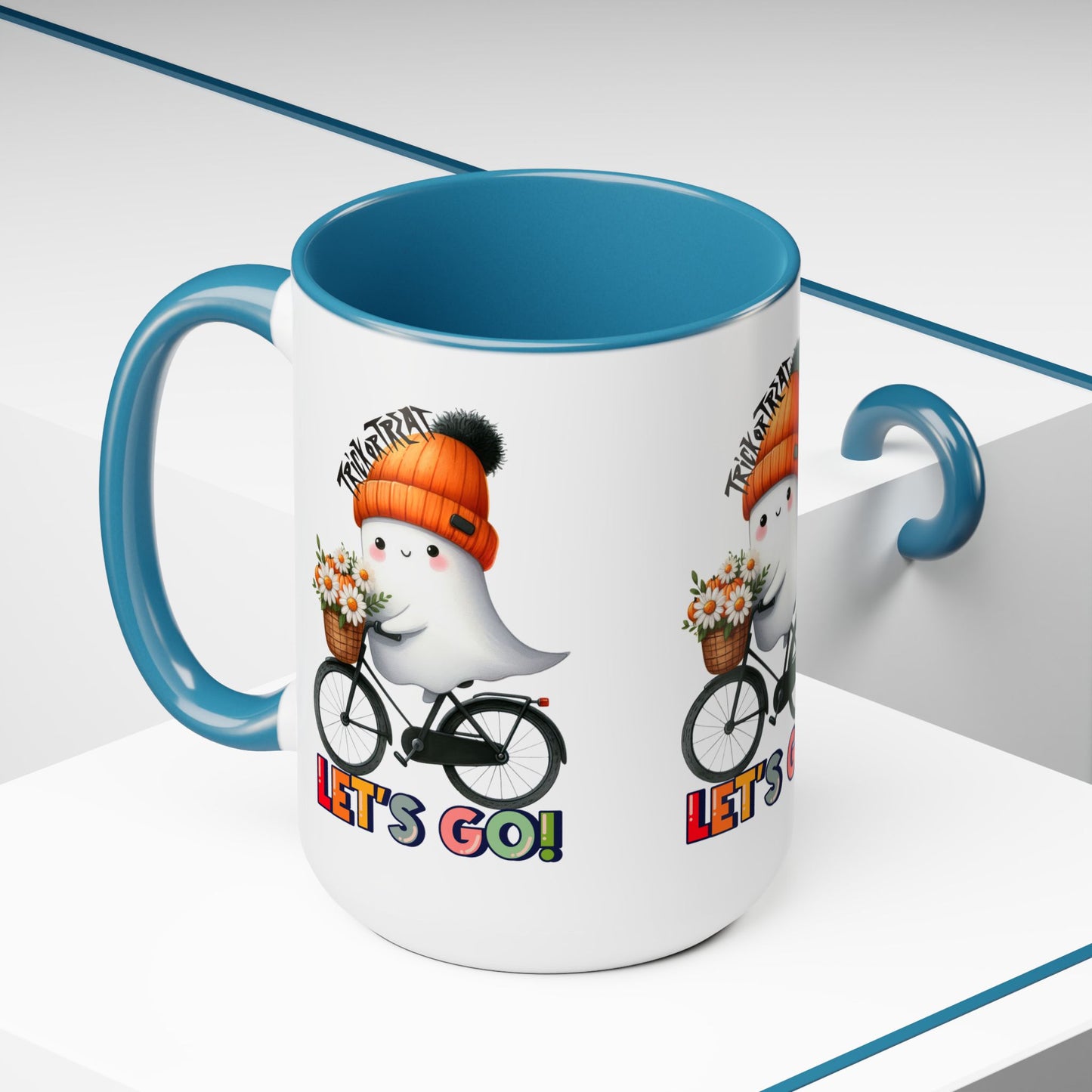 Happy Halloween Coffee Mug, Let's Go Halloween Coffee Mug, Trick or Treat Halloween Coffee Mug, Cute Ghost Coffee Mug, Spooky Season Halloween Coffee Mug.