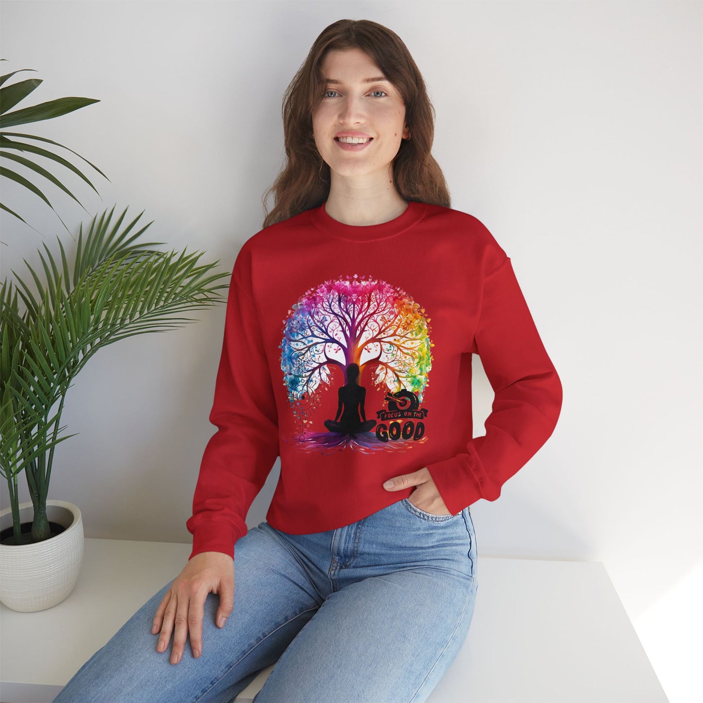 Focus On The Good Yoga unisex heavy blend crewneck sweatshirt,Yoga workout Sweatshirt,Yoga lovers Sweatshirt, Yoga Instructor Gift, Gym Sweatshirt, Gift For Yoga lovers, Gift For Yogi.