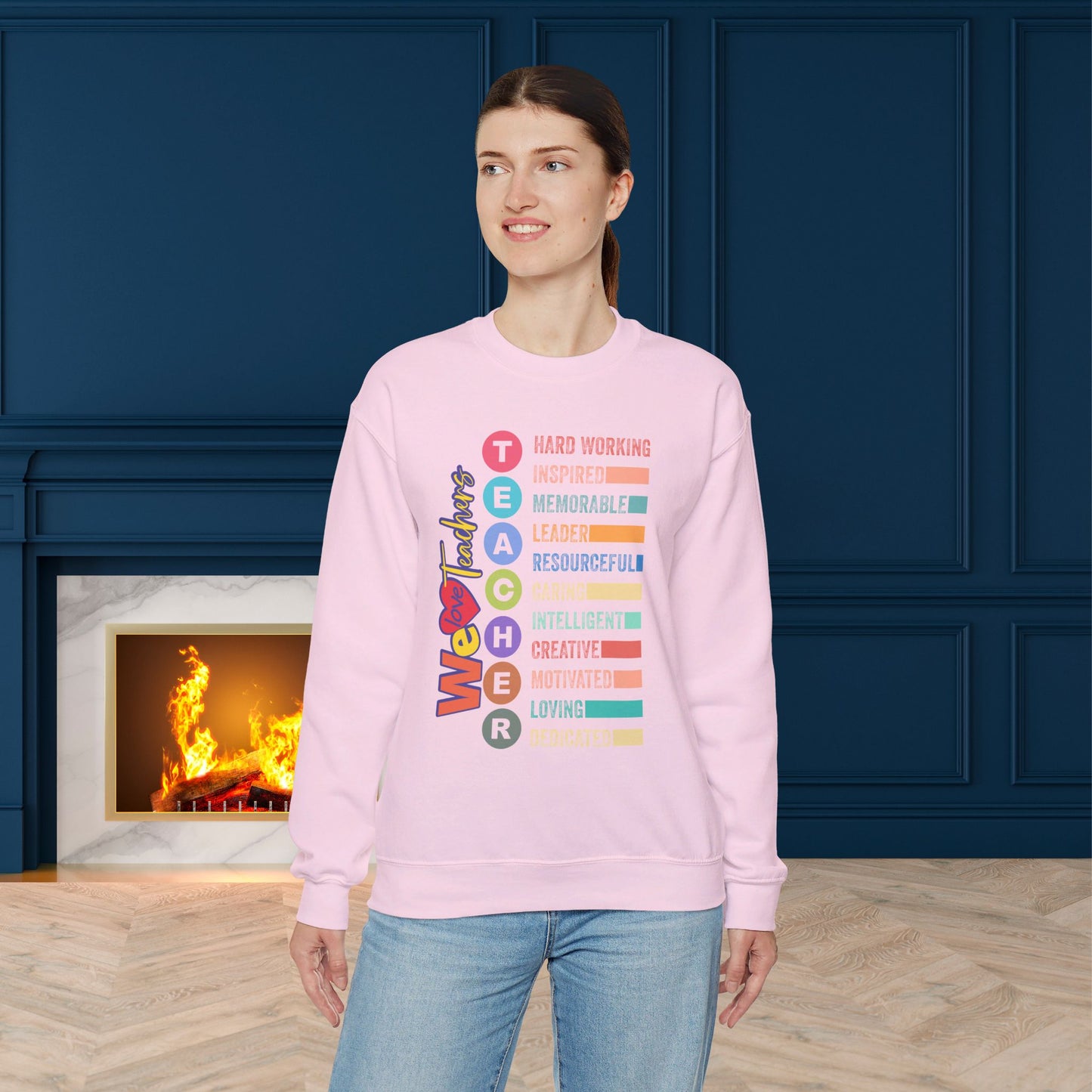 Back To school unisex heavy blend crewneck sweatshirt, We Love Teachers Sweatshirt,Teacher Back To school Sweatshirt. First Day Vibes Sweatshirt.