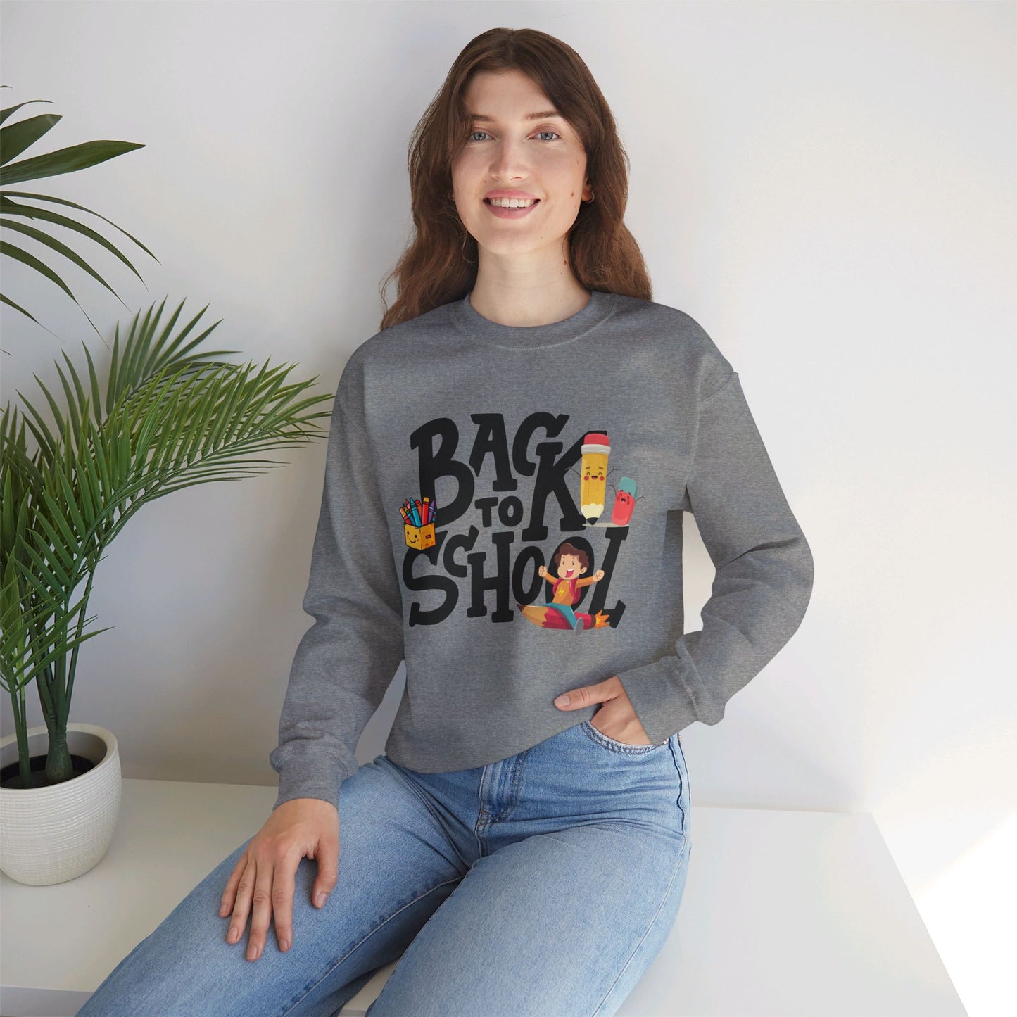 Back To school unisex heavy blend crewneck sweatshirt, We Love Teachers Sweatshirt,Teacher Back To school Sweatshirt. First Day Vibes Sweatshirt.