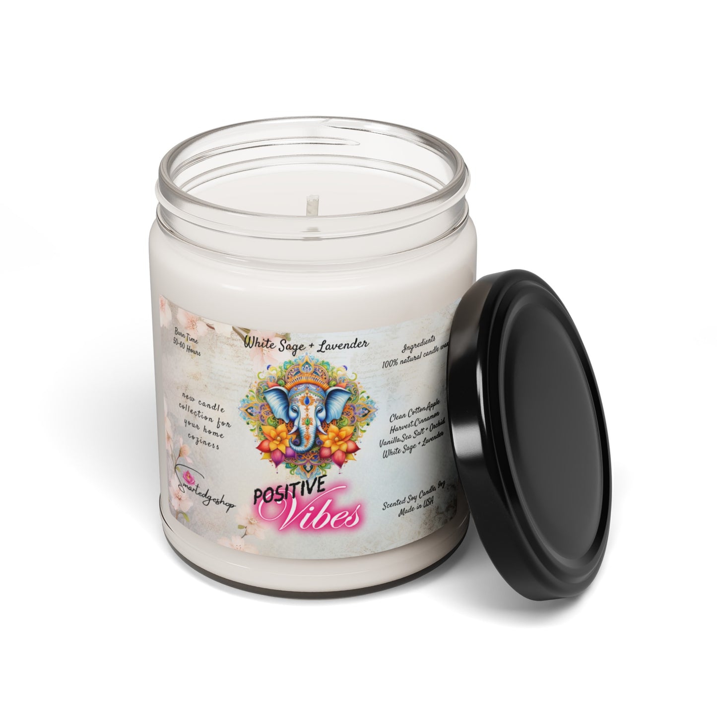 Positive Vibes Yoga Scented Soy Candle, 9oz,Yoga , CuteCandle, Mindful Gift, Yoga lovers candle, Yoga Instructor Gift, Gift For Yoga lovers, Gift For Yogi.