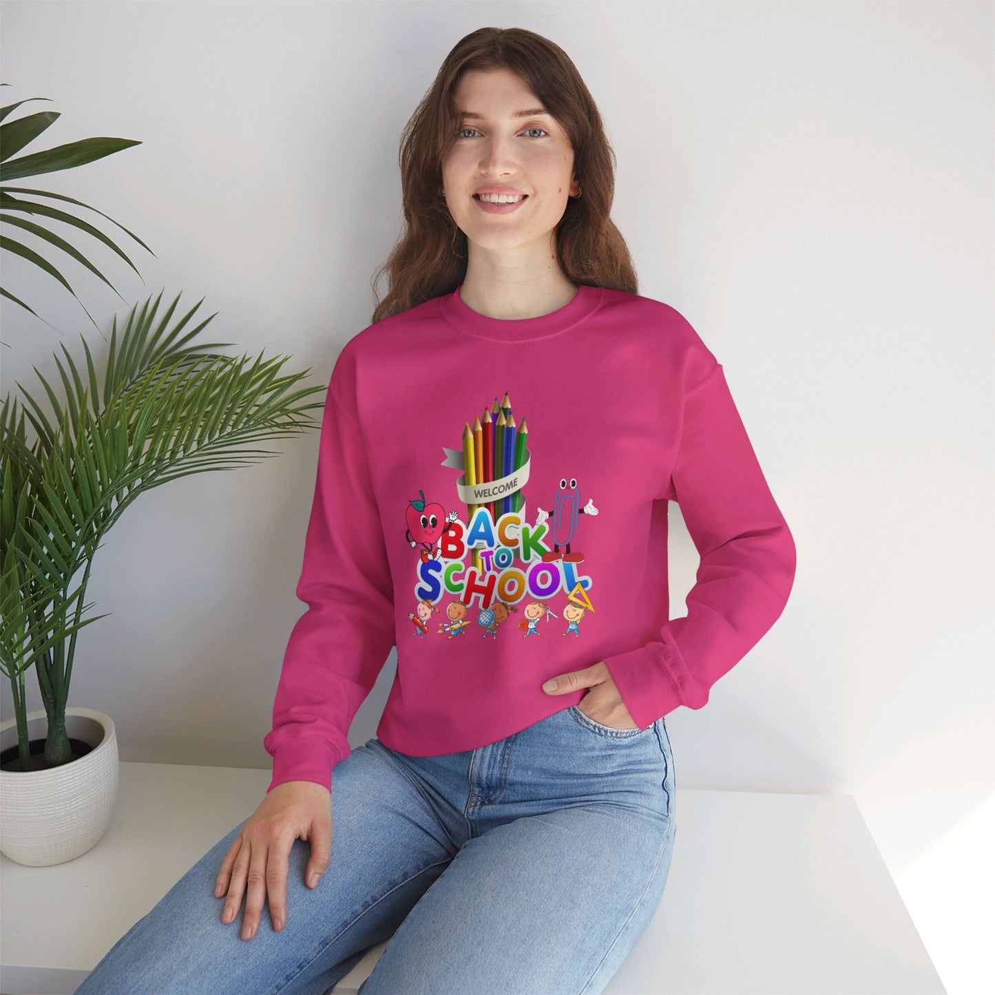 Back To school unisex heavy blend crewneck sweatshirt, We Love Teachers Sweatshirt,Teacher Back To school Sweatshirt. First Day Vibes Sweatshirt.