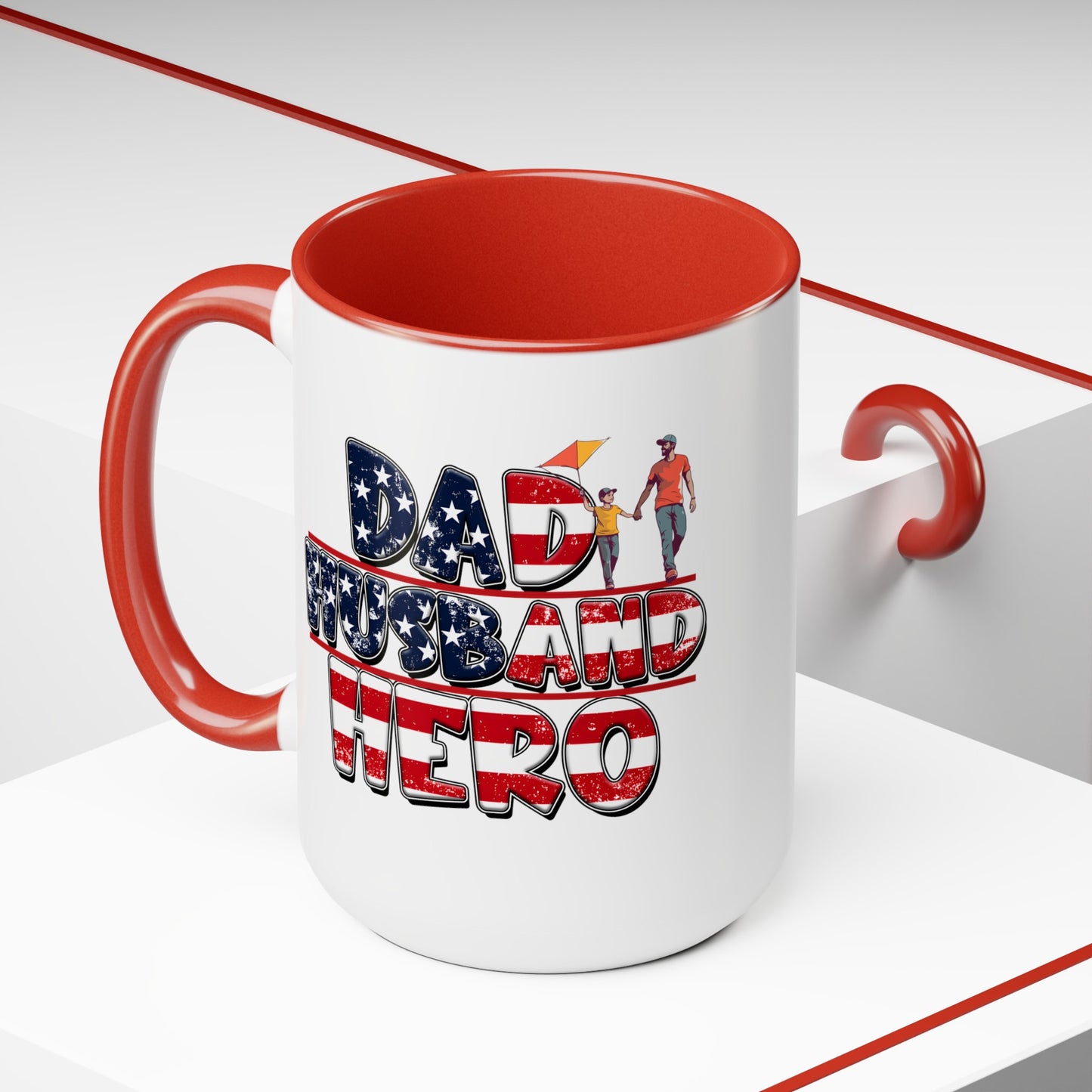 Happy father's dayTow-Tone Coffee Mug.15oz, Gift for Dad, Daddy's Coffee Mug