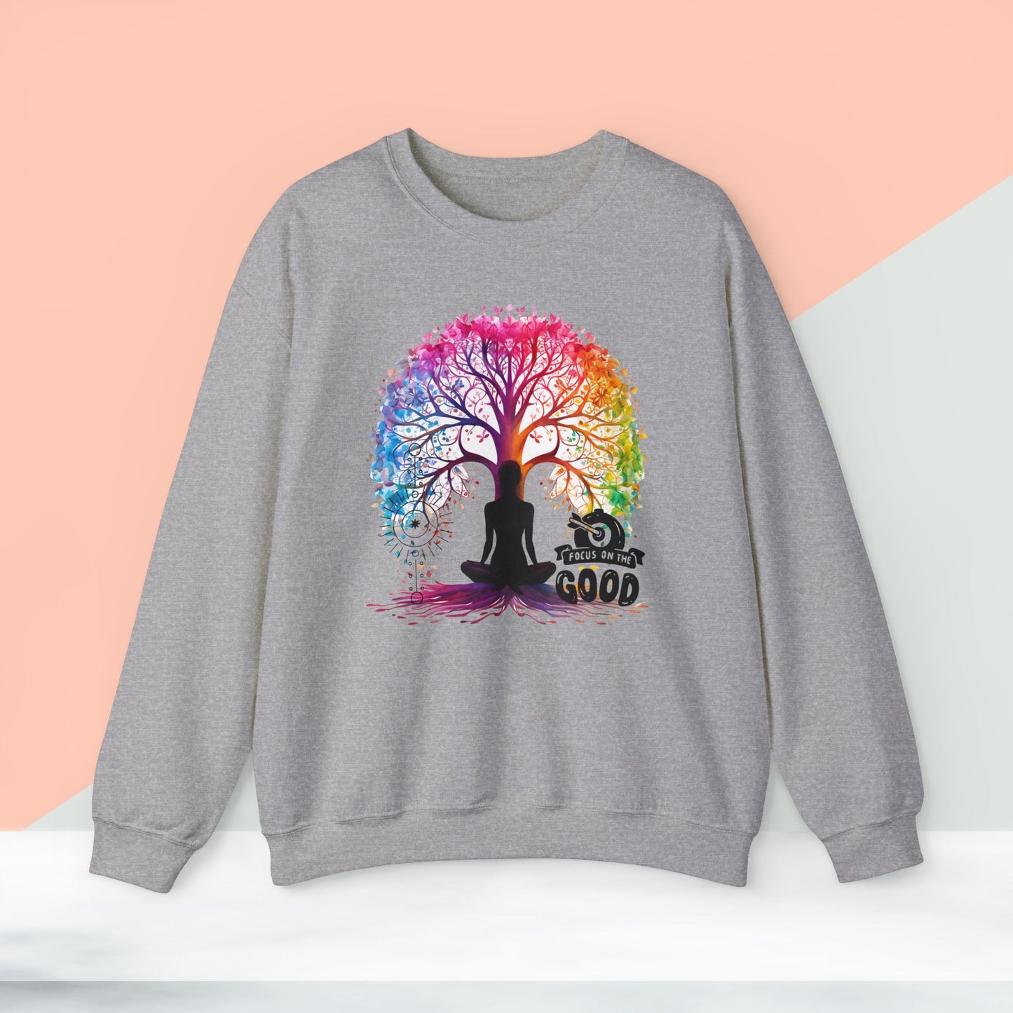 Focus On The Good Yoga unisex heavy blend crewneck sweatshirt,Yoga workout Sweatshirt,Yoga lovers Sweatshirt, Yoga Instructor Gift, Gym Sweatshirt, Gift For Yoga lovers, Gift For Yogi.