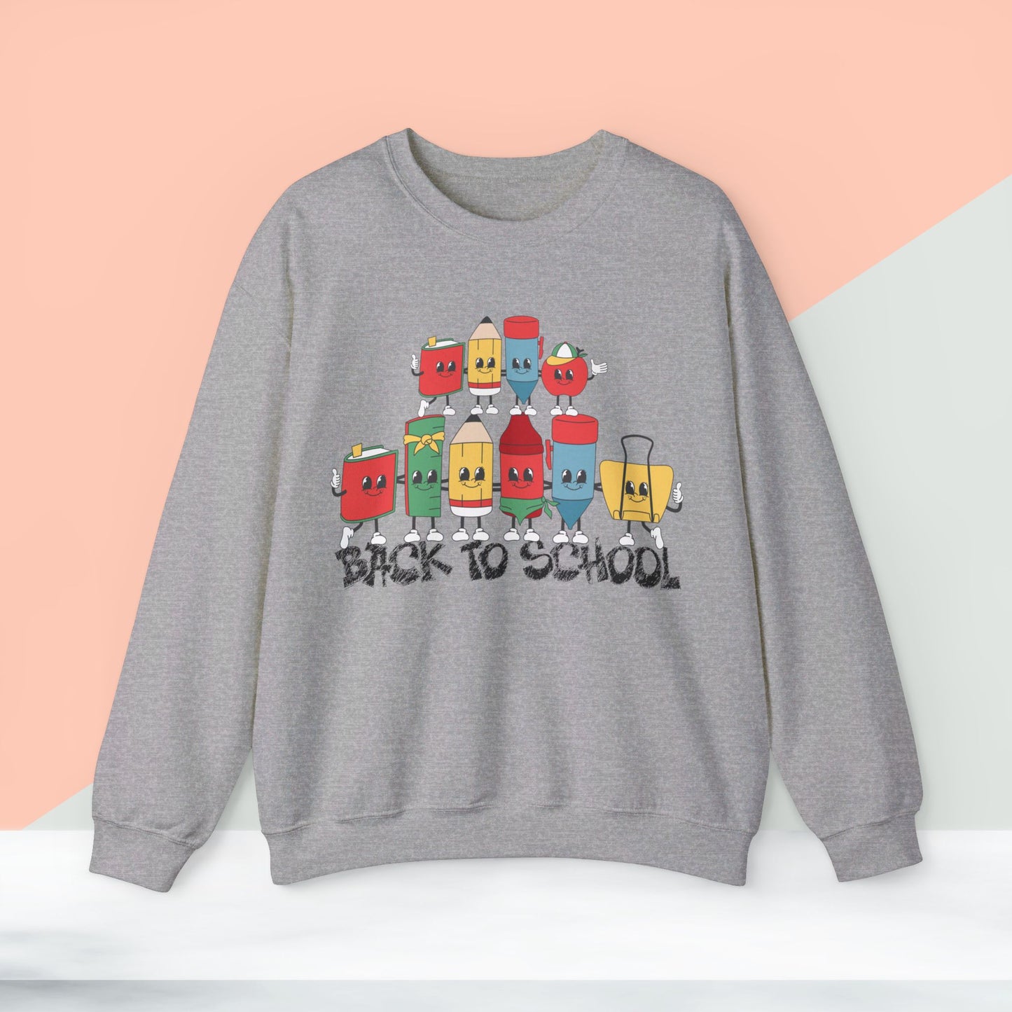 Back To school unisex heavy blend crewneck sweatshirt, We Love Teachers Sweatshirt,Teacher Back To school Sweatshirt. First Day Vibes Sweatshirt.