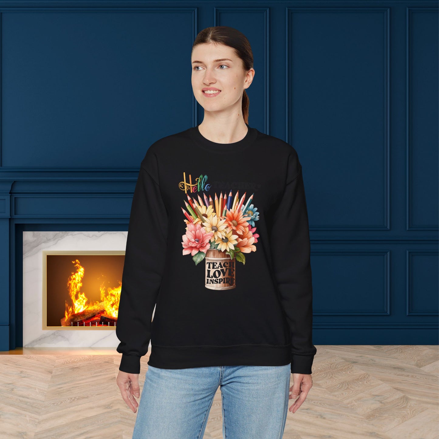 We Love Teachers Sweatshirt, Back To school unisex heavy blend crewneck sweatshirt, Teacher Back To school Sweatshirt. First Day Vibes Sweatshirt.