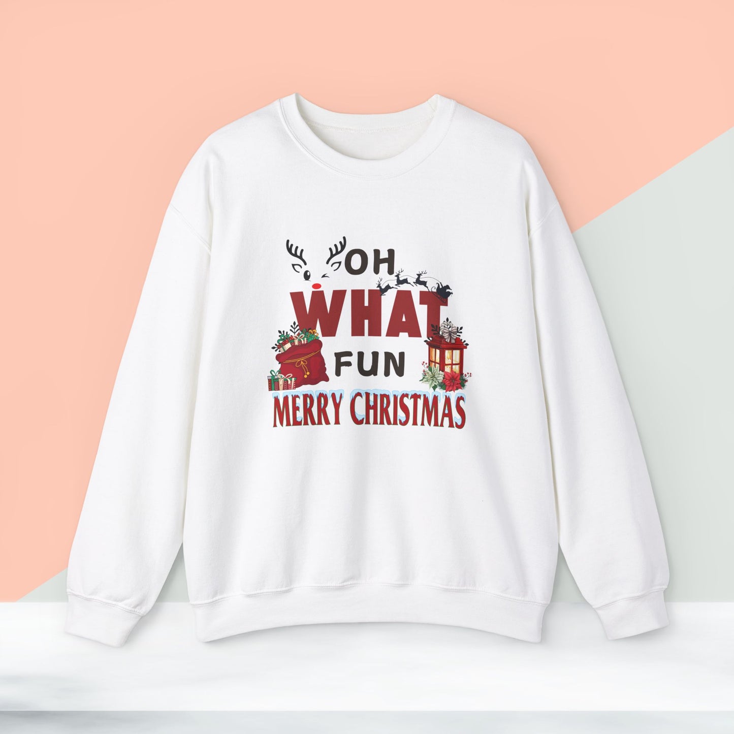 Oh What fun Christmas Sweatshirt - Unisex Heavy Blend, Merry Christmas, Festive, Christmas Gift, Crewneck, merry Christmas Sweatshirt, Christmas Sweatshirt Christmas Gift, Festive Sweatshirt.