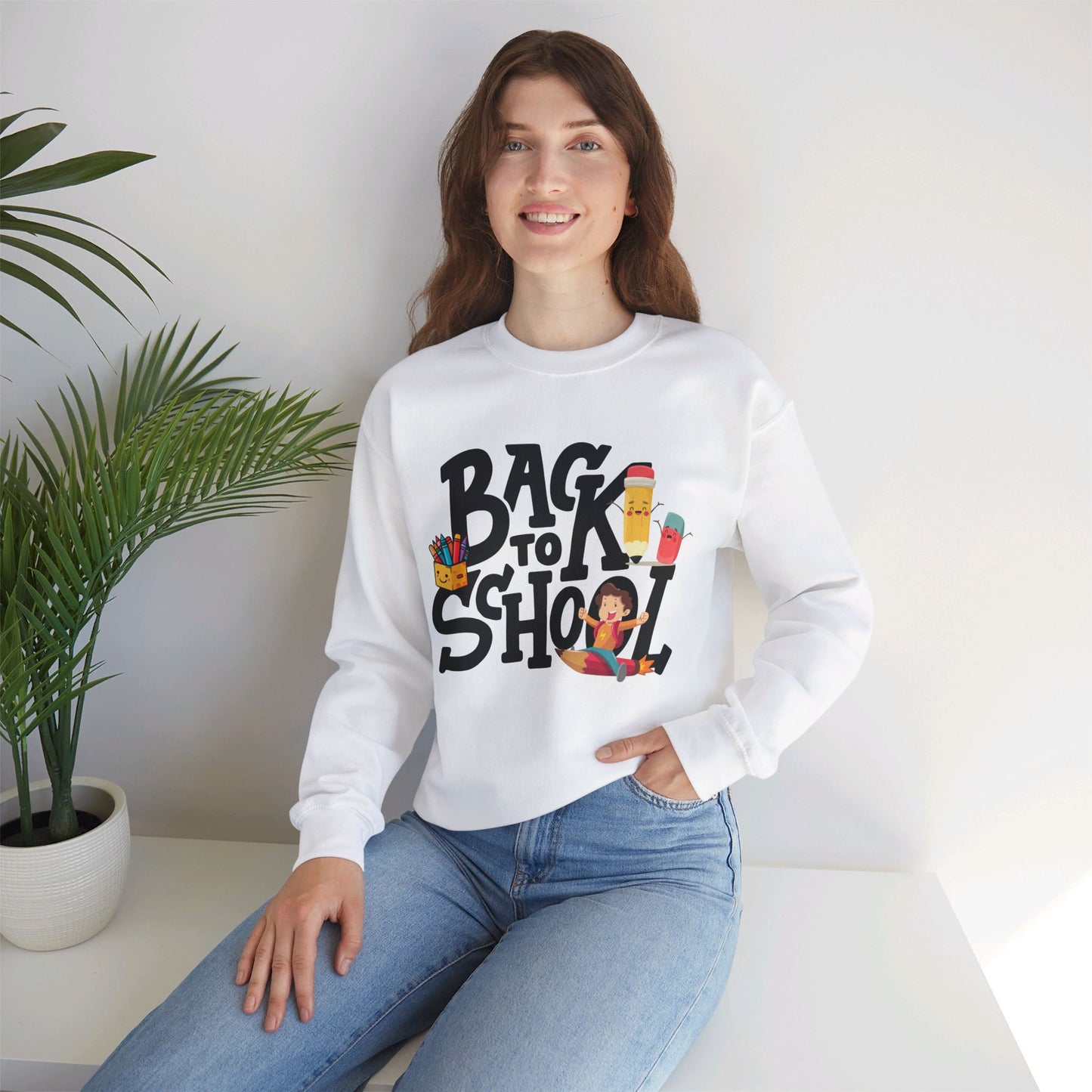 Back To school unisex heavy blend crewneck sweatshirt, We Love Teachers Sweatshirt,Teacher Back To school Sweatshirt. First Day Vibes Sweatshirt.