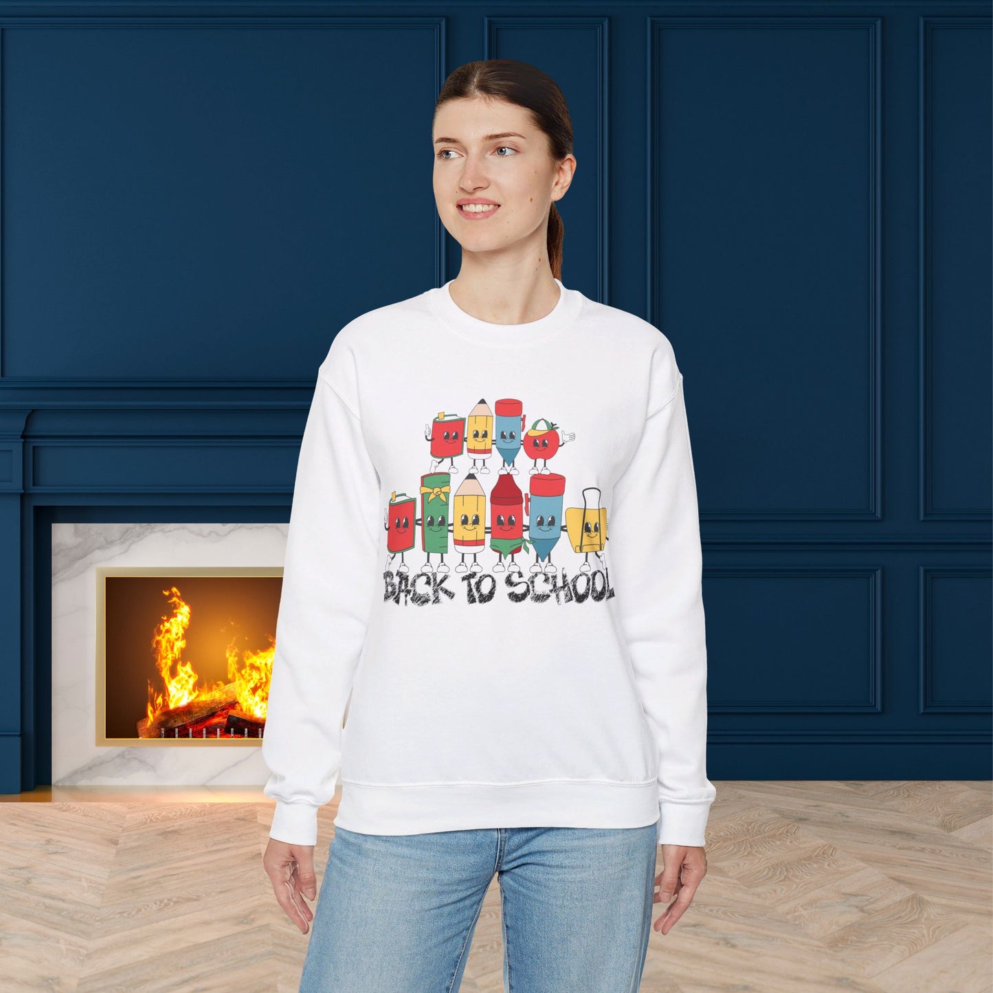 Back To school unisex heavy blend crewneck sweatshirt, We Love Teachers Sweatshirt,Teacher Back To school Sweatshirt. First Day Vibes Sweatshirt.
