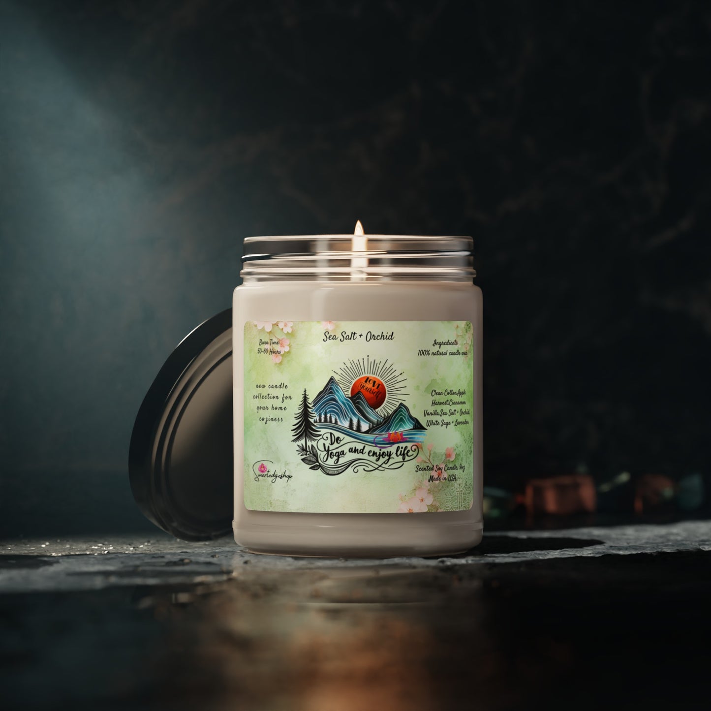 Do Yoga And Enjoy Life Yoga Scented Soy Candle, 9oz,Yoga , CuteCandle, Mindful Gift, Yoga lovers candle, Yoga Instructor Gift, Gift For Yoga lovers, Gift For Yogi.