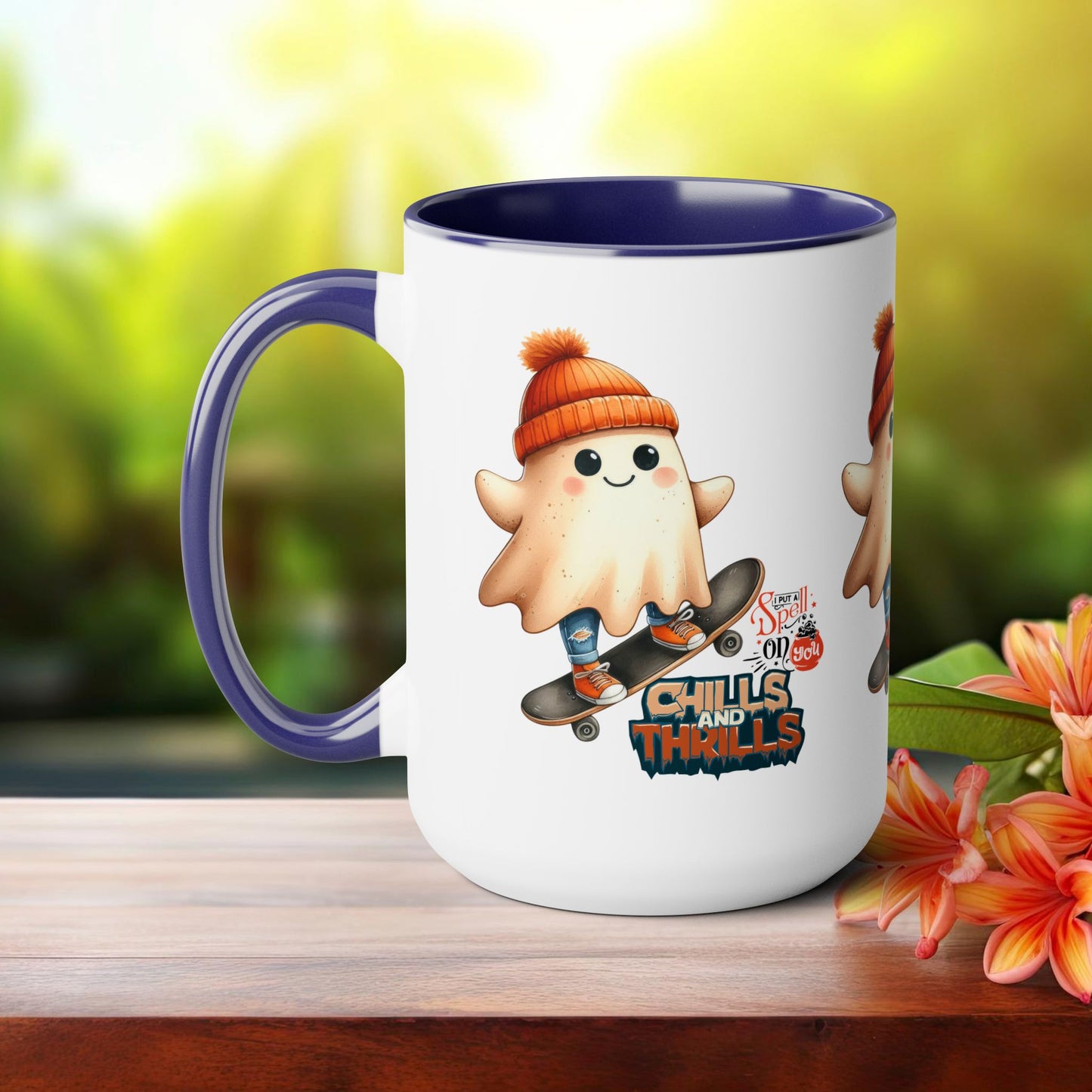 Chills & Thrills Halloween Coffee Mug, Let's Go Halloween Coffee Mug, Trick or Treat Halloween Coffee Mug, Cute Skeleton Coffee Mug, Spooky Season Halloween Coffee Mug.