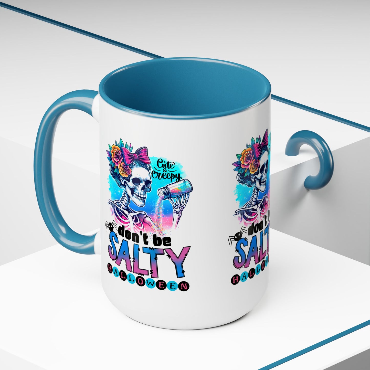 Don't Be Salty Happy Halloween Coffee Mug, Let's Go Halloween Coffee Mug, Trick or Treat Halloween Coffee Mug, Cute Skeleton Coffee Mug, Spooky Season Halloween Coffee Mug.