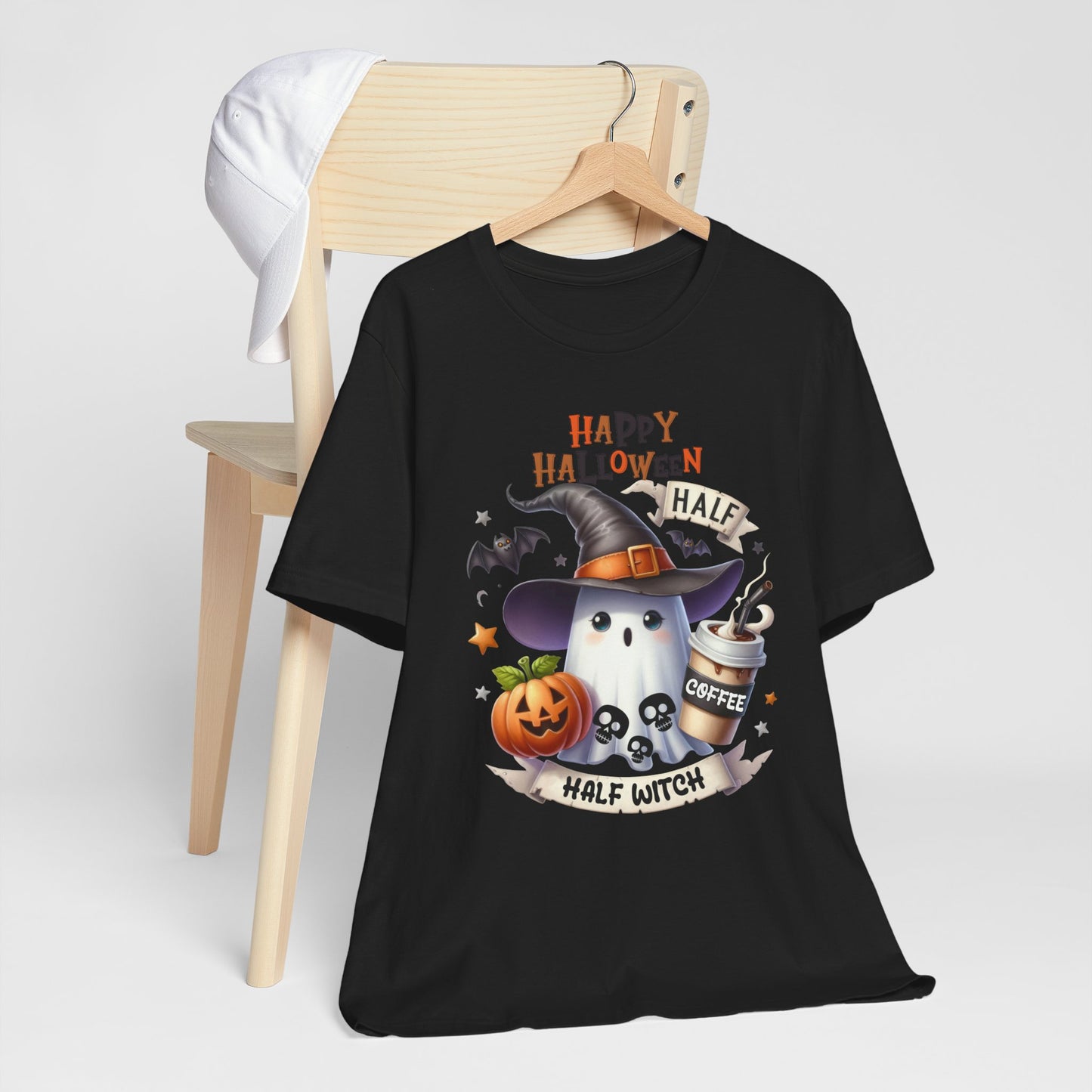 Half Coffee Half Witch T-shirt, Happy Halloween T-shirt, Trick Or Treat T-shirt, Halloween T-shirt, Cool Halloween T-shirt, Spooky T-shirt,