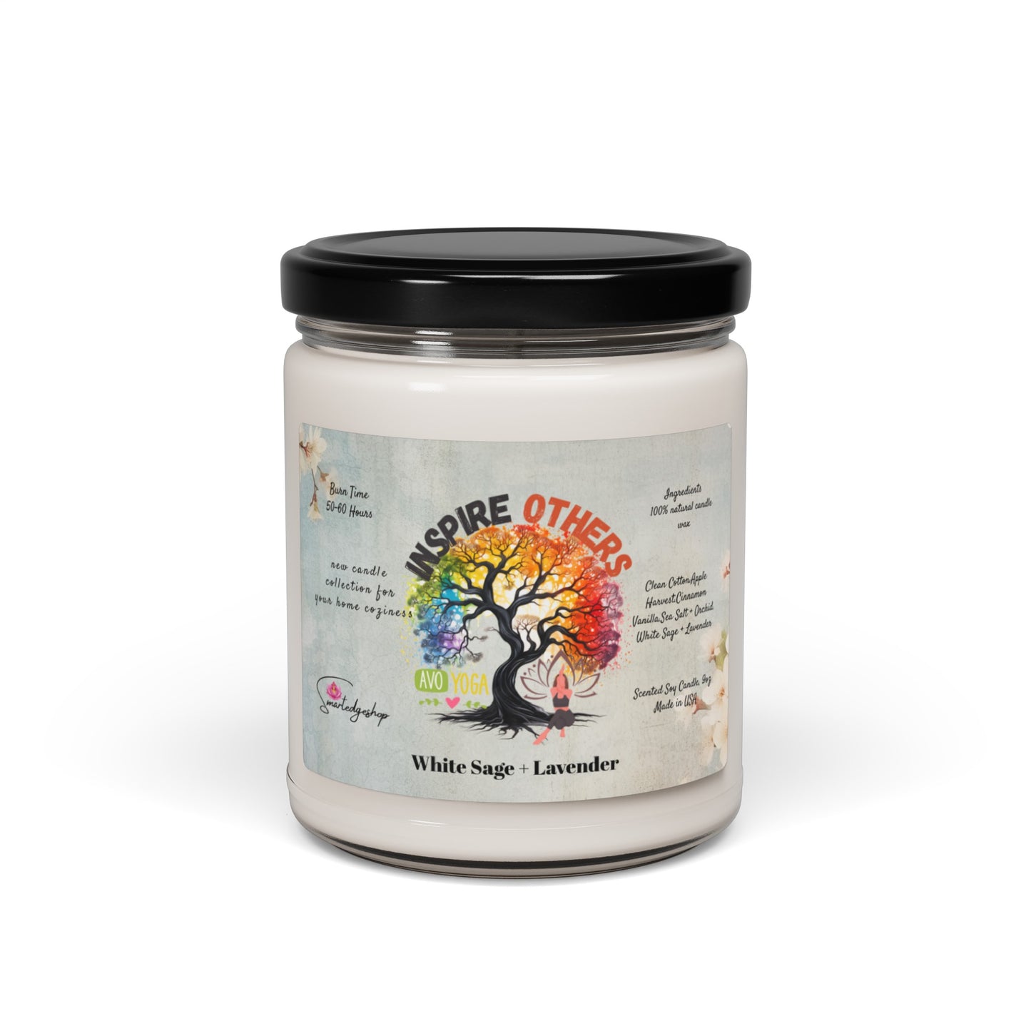 Inspire others Yoga Scented Soy Candle, 9oz,Yoga , CuteCandle, Mindful Gift, Yoga lovers candle, Yoga Instructor Gift, Gift For Yoga lovers, Gift For Yogi.