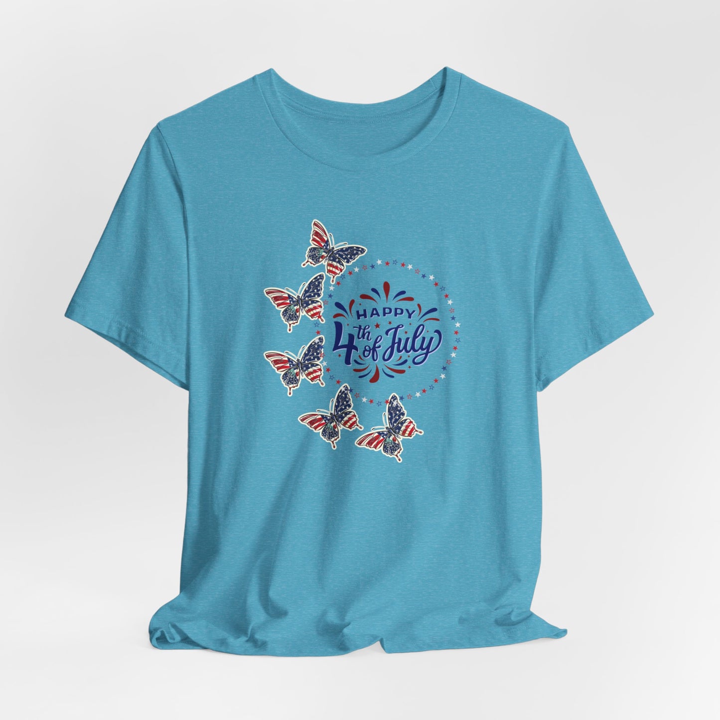 4th of July T-Shirt, Happy 4th Of July Butterfly T-Shirt, Fourth of July unisex jersey short sleeve.